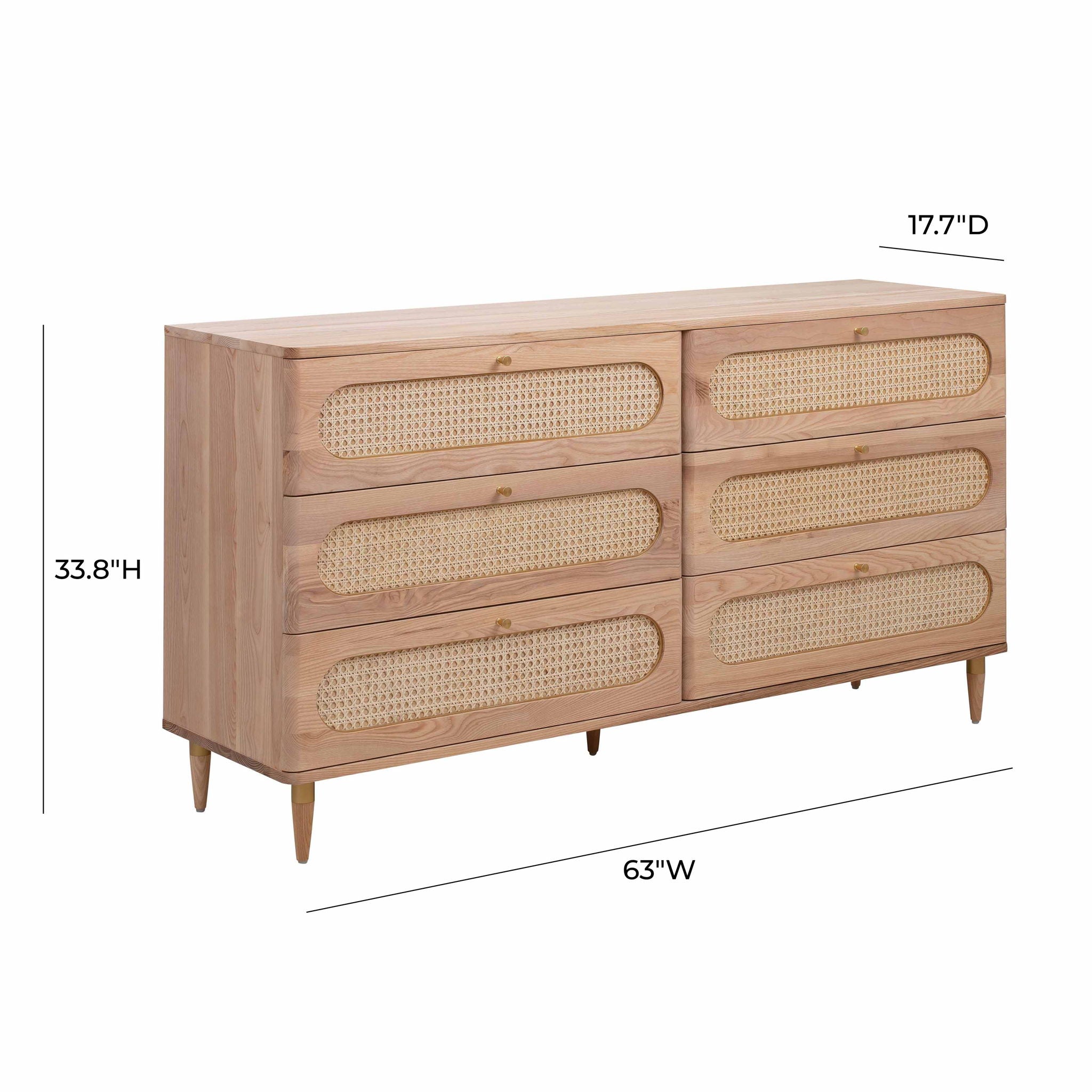 Carmen - 6 Drawer Dresser - Cane