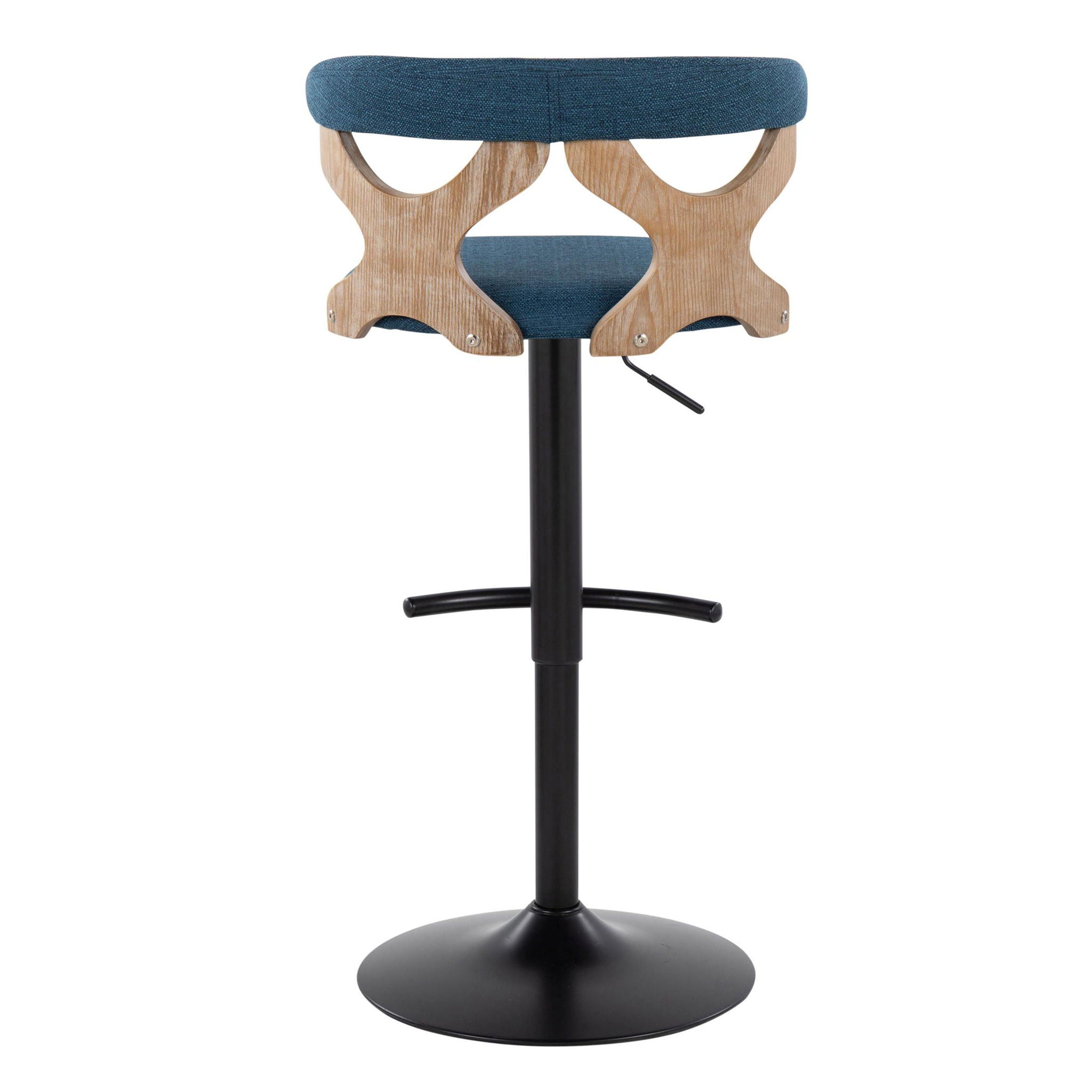 Gardenia - Contemporary Adjustable Barstool & Swivel With Rounded T Footrest (Set of 2)
