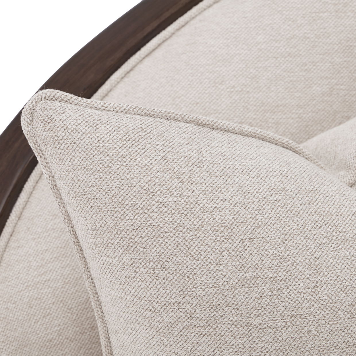 Camellia Field - 3-Piece Chenille Sofa - Beige / Dark Brown