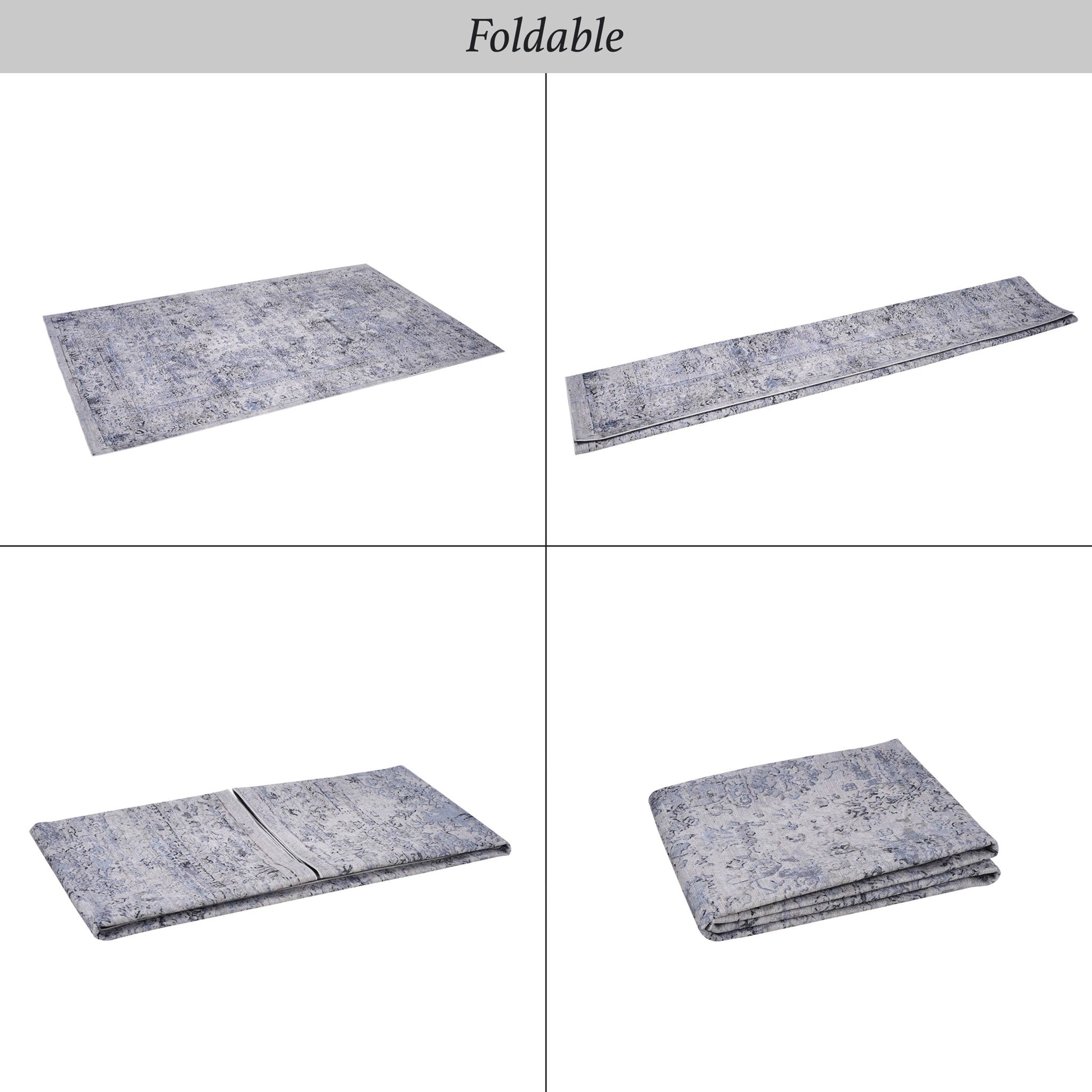 Maval - 2'6'' X 10' Washable Runner Rug - Blue / Cream - Best Buy Furniture