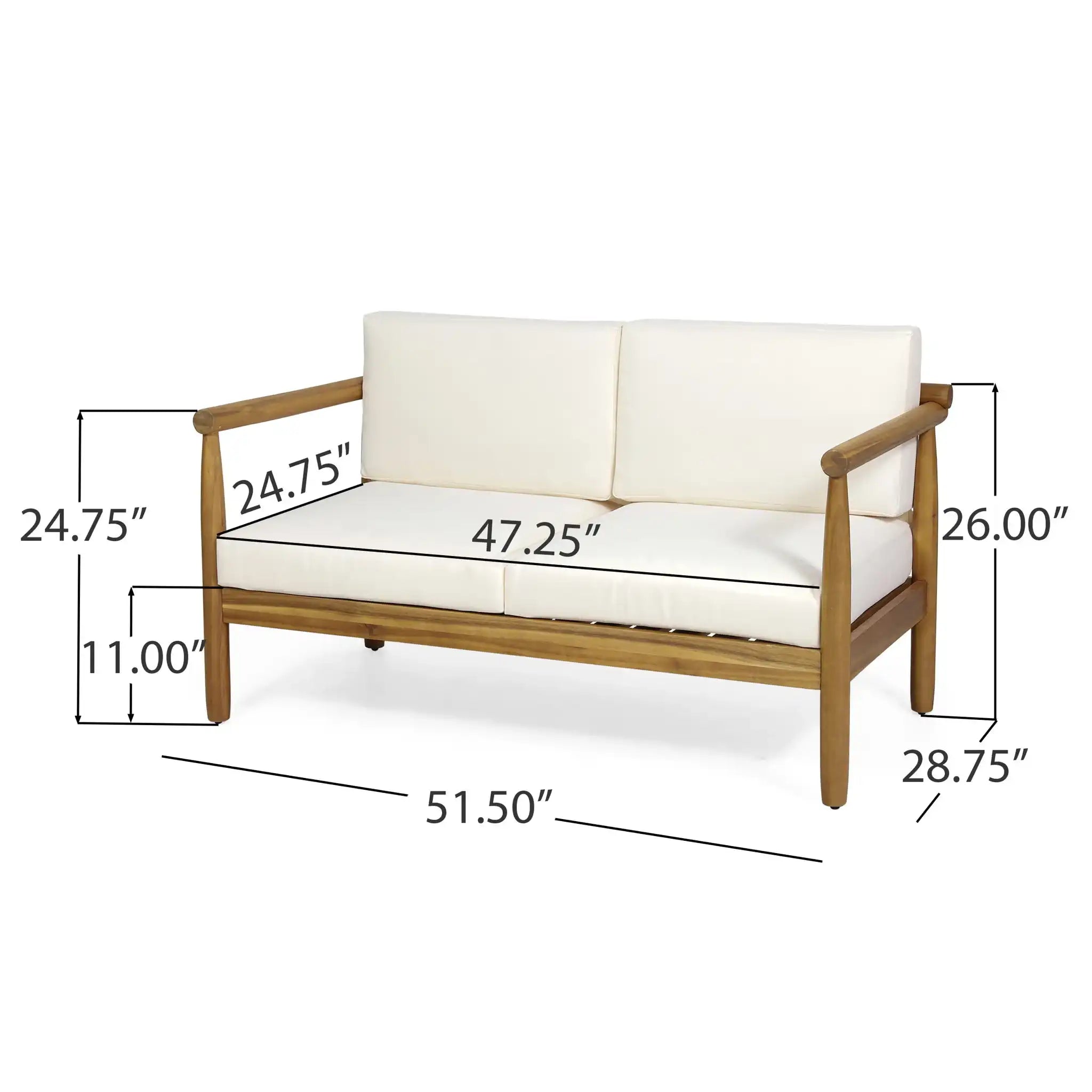 Outdoor Seating Set With Coffee Table And Loveseat - Teak