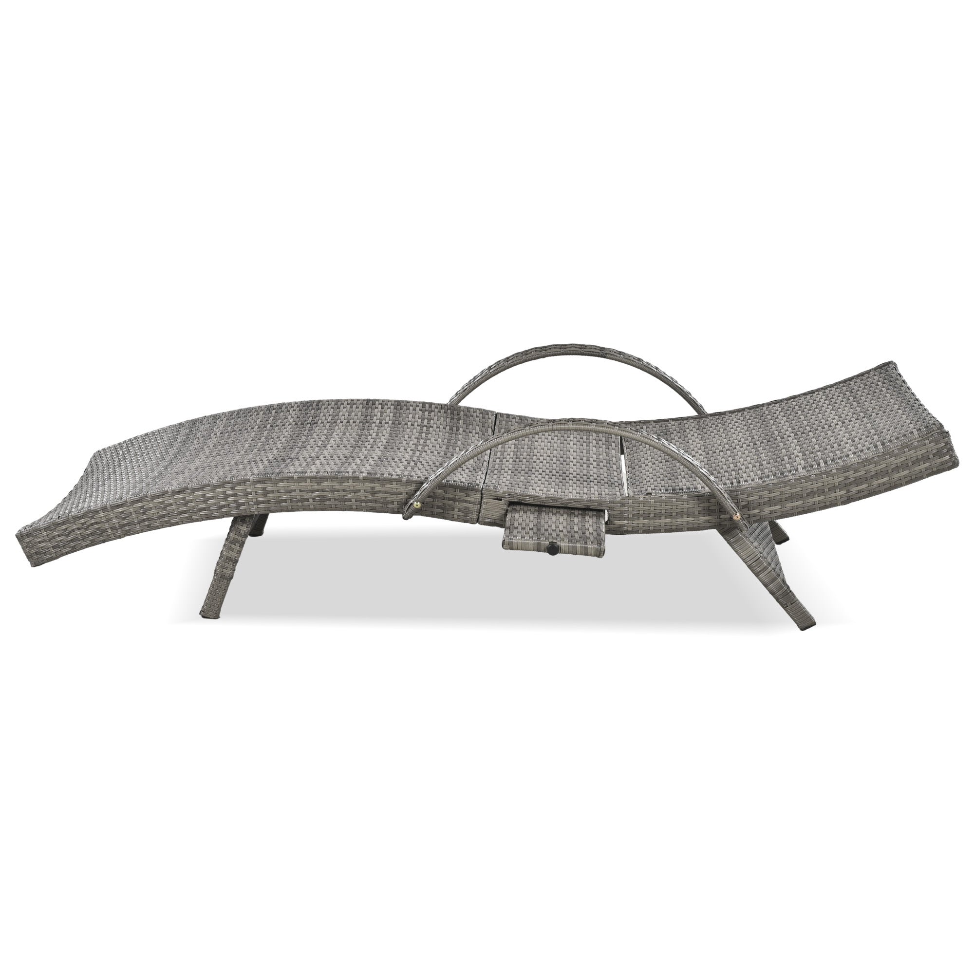 K&K 80" Outdoor Wicker Chaise Lounge Chairs Set of 2