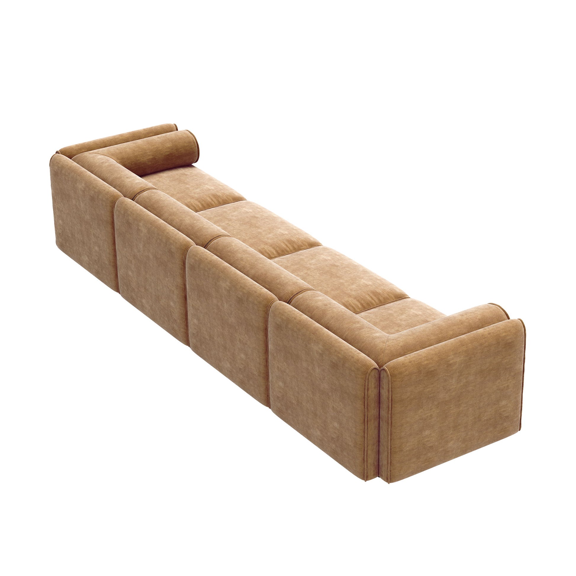 Stylish Chenille Sofa With Storage Seat And Cylindrical Backrest - Best Buy Furniture