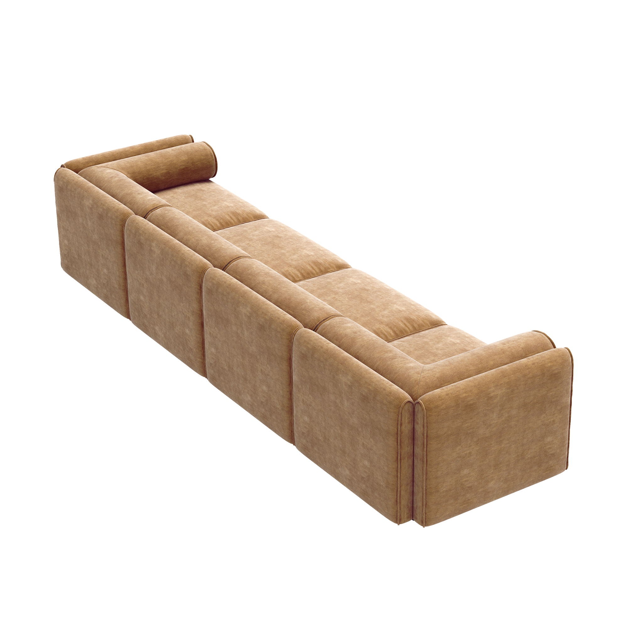 Stylish Chenille Sofa With Storage Seat And Cylindrical Backrest - Best Buy Furniture