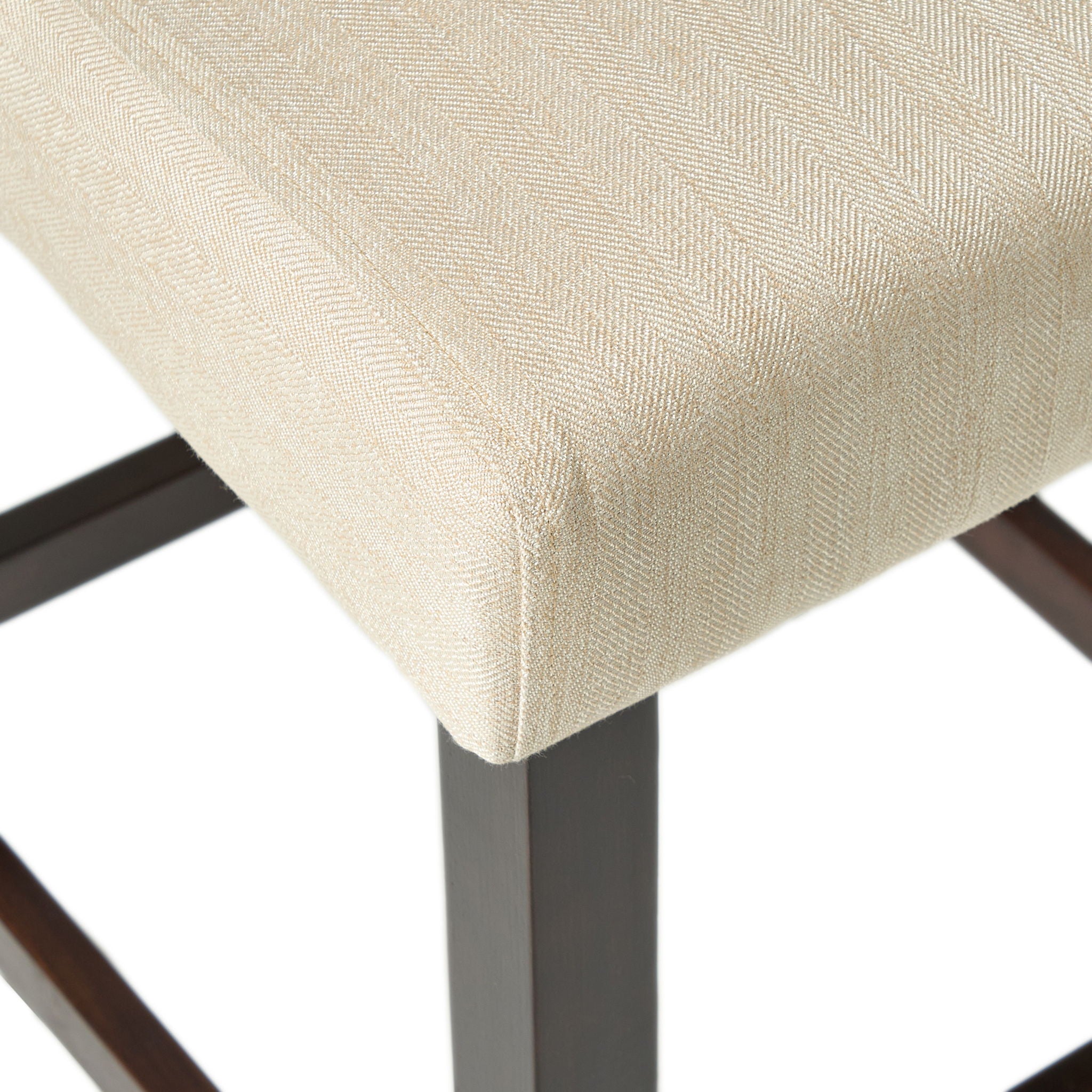 Upholstered Dining Chairs, Modern Dining Room Chairs For Dining Room Kitchen With Acacia Wood Legs (Set of 2) - Mahogany / Beige