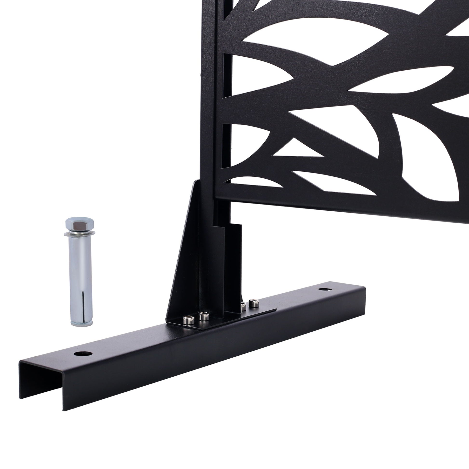 Outdoor & Indoor Privacy Screen Metal Privacy Screen, Freestanding Decorative Privacy Screen For Deck Balcony Patio - Black - Best Buy Furniture