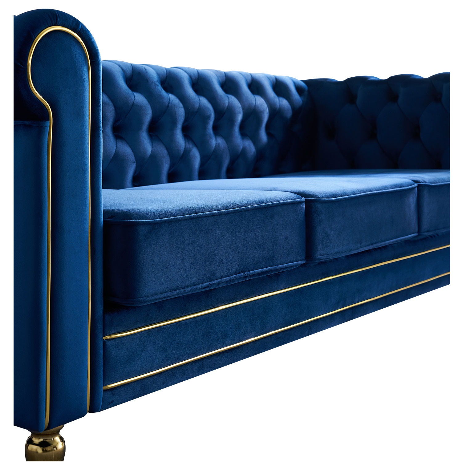 Chesterfield - Velvet Sofa 84.65" For Living Room - Best Buy Furniture