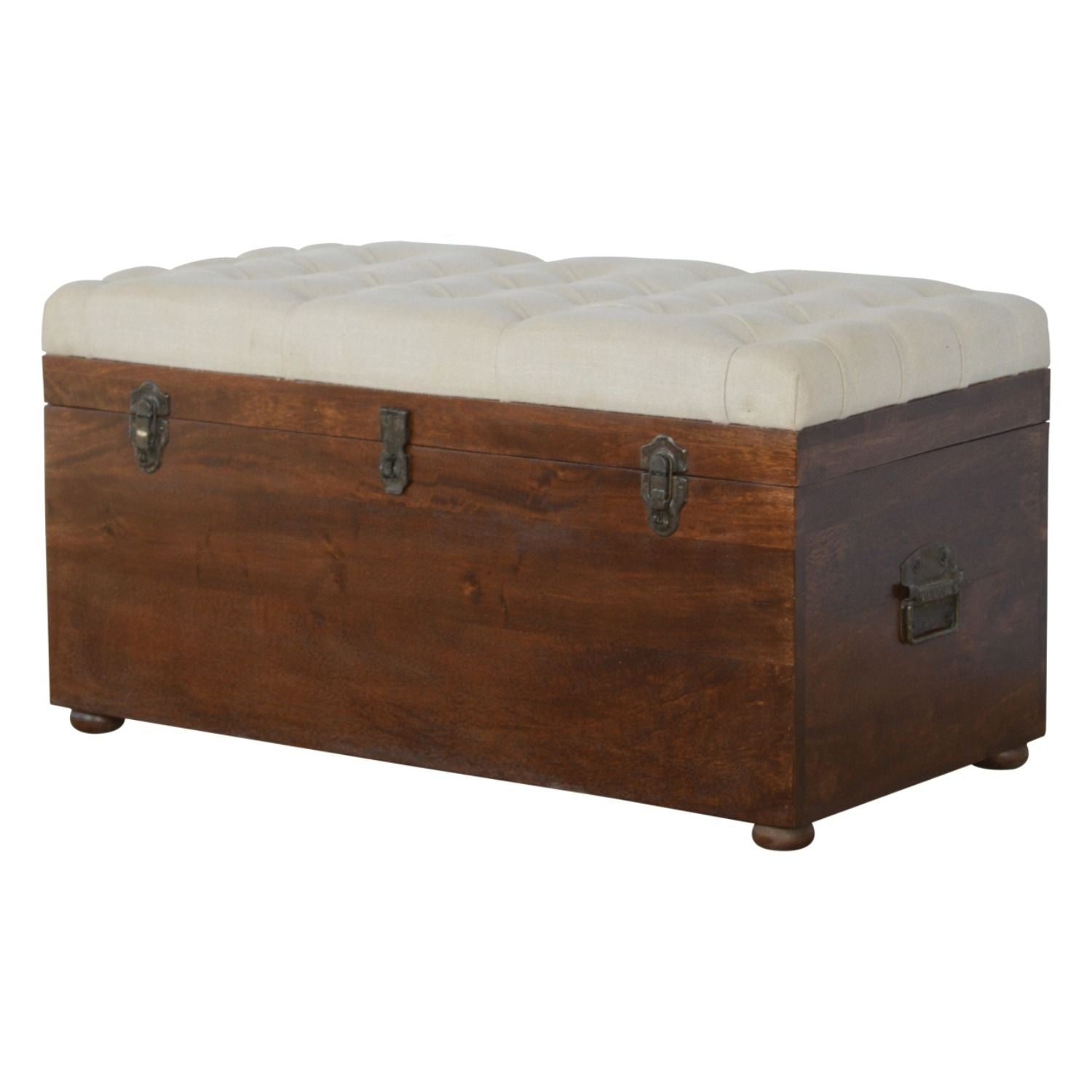 Linen Storage Trunk - Chestnut / White Linen - Best Buy Furniture