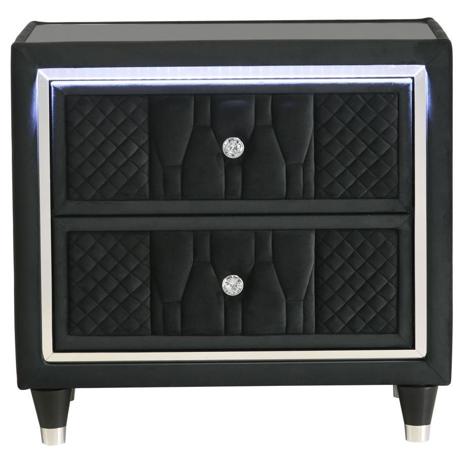 Lorient - 2-Drawer LED Nightstand With USB