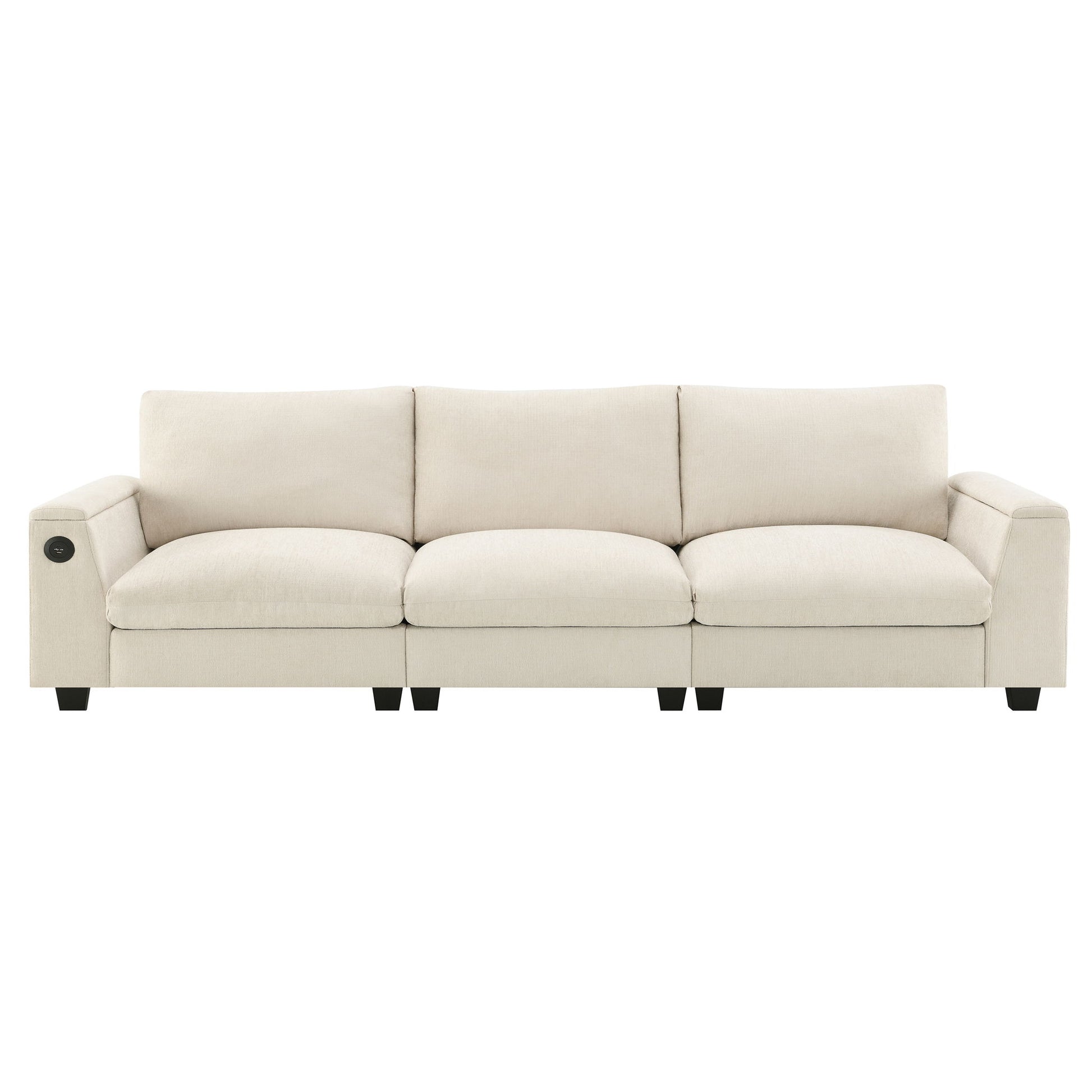 Sectional With Bluetooth Speaker Comfy Cloud Couch Set With Drop Down Table Cup Holders, USB Charger Storage Armrest Wide Seat Sofa - Best Buy Furniture