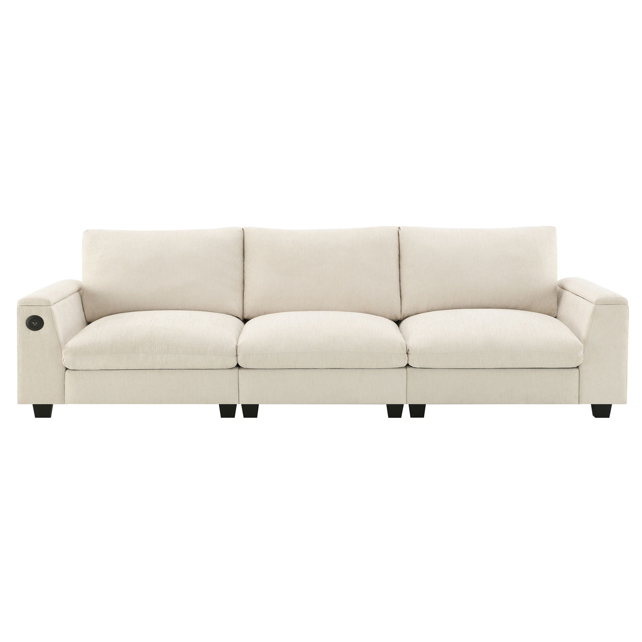 Sectional With Bluetooth Speaker Comfy Cloud Couch Set With Drop Down Table Cup Holders, USB Charger Storage Armrest Wide Seat Sofa - Best Buy Furniture