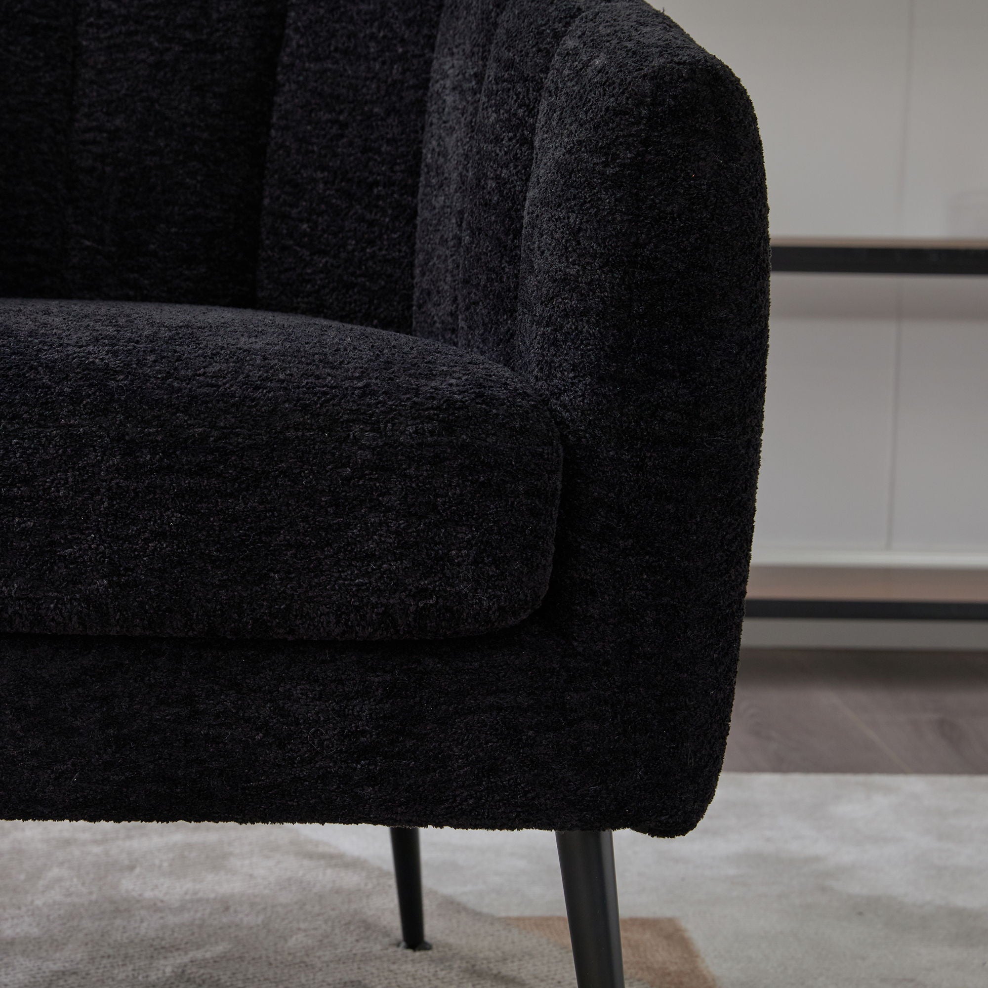 Vanity Barrel Accent Lounge Chair - Black