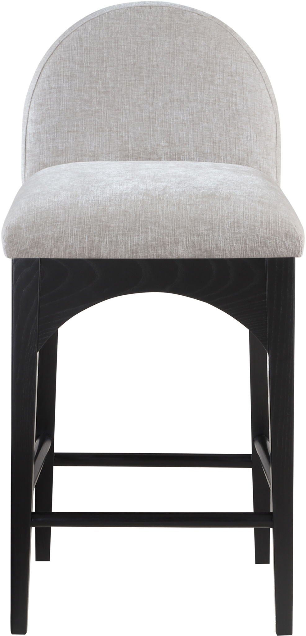Waldorf - Chenille Stool With Black Legs