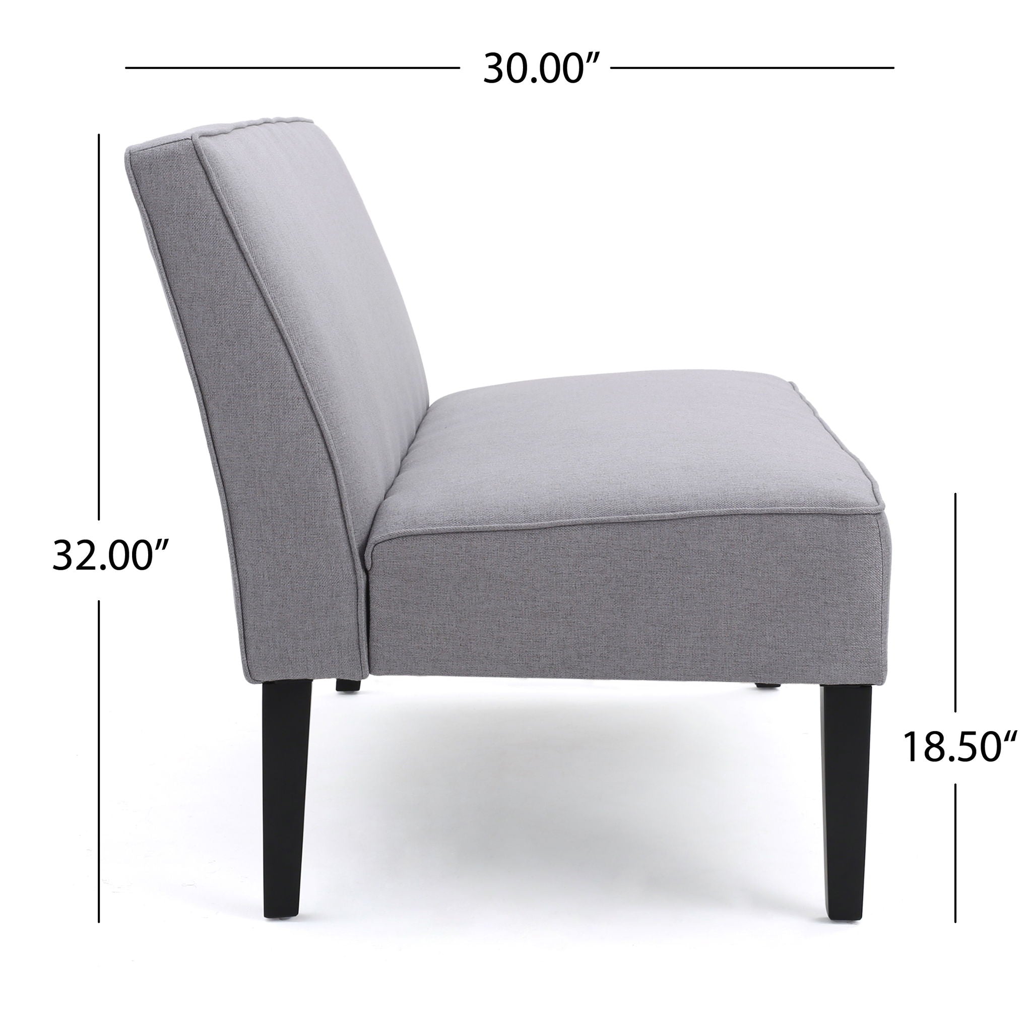 Contemporary Loveseat With Upholstered Fabric And Birch Wood Legs - Light Gray