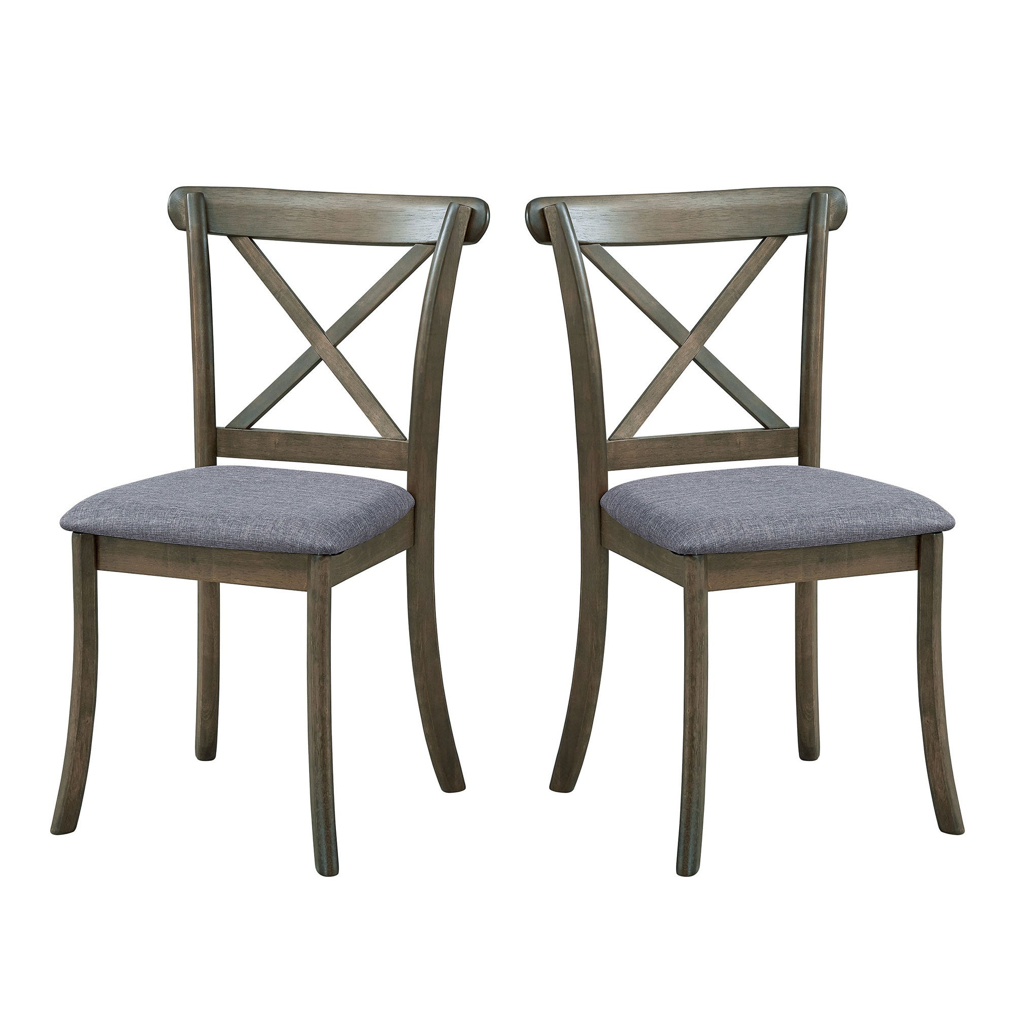 Wooden X Back Dining Chairs Set of 2