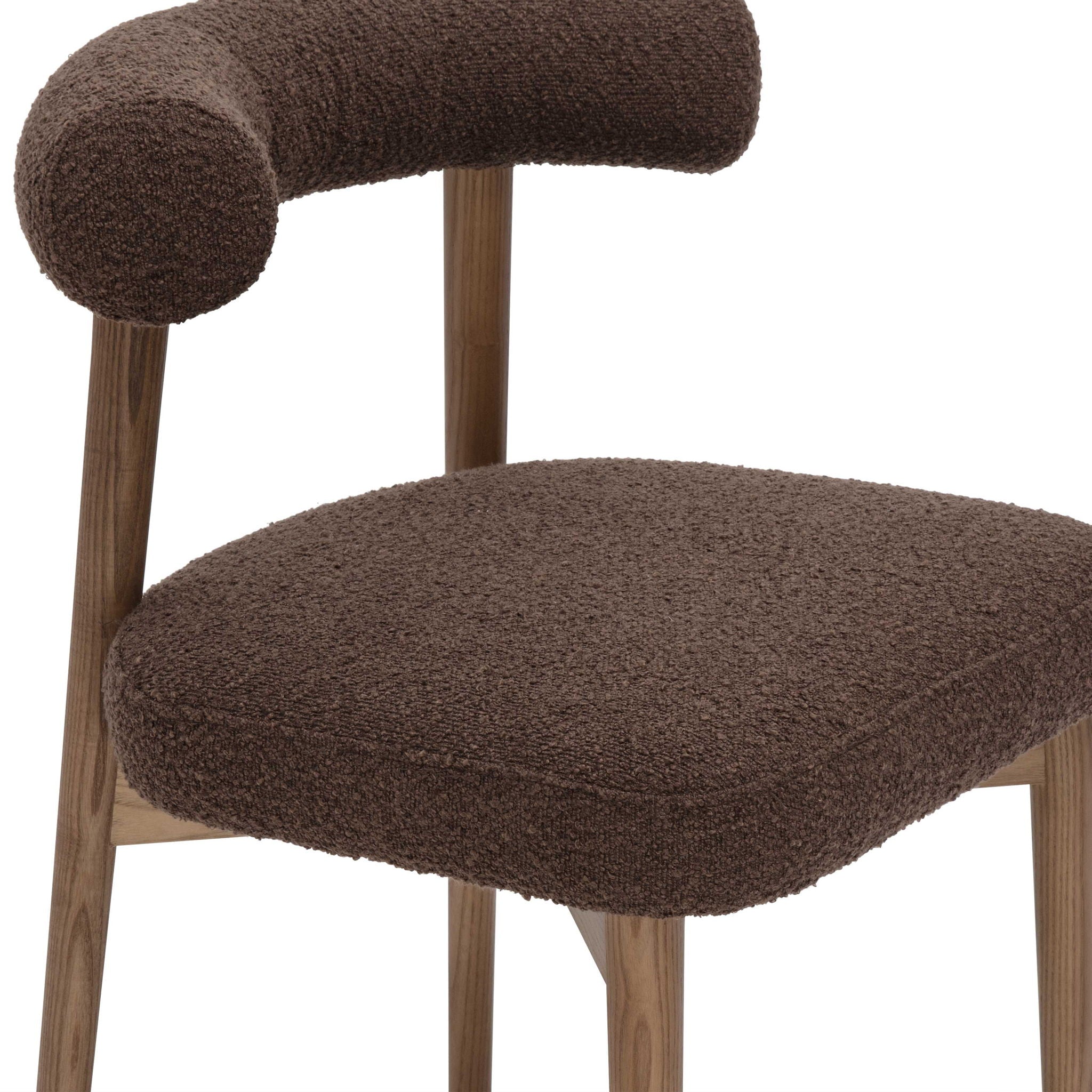 Spara - Performance Boucle Side Chair - Chocolate Brown