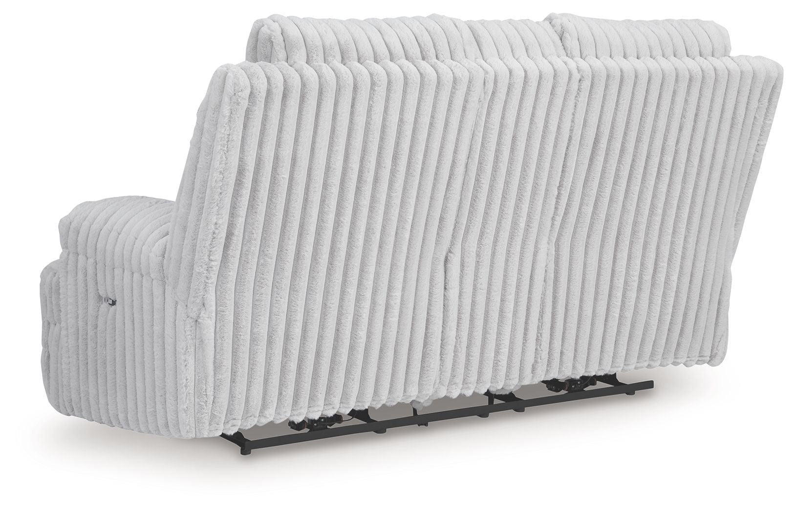 Rhines Falls - Double Reclining Power Loveseat With Console - Alloy - Best Buy Furniture