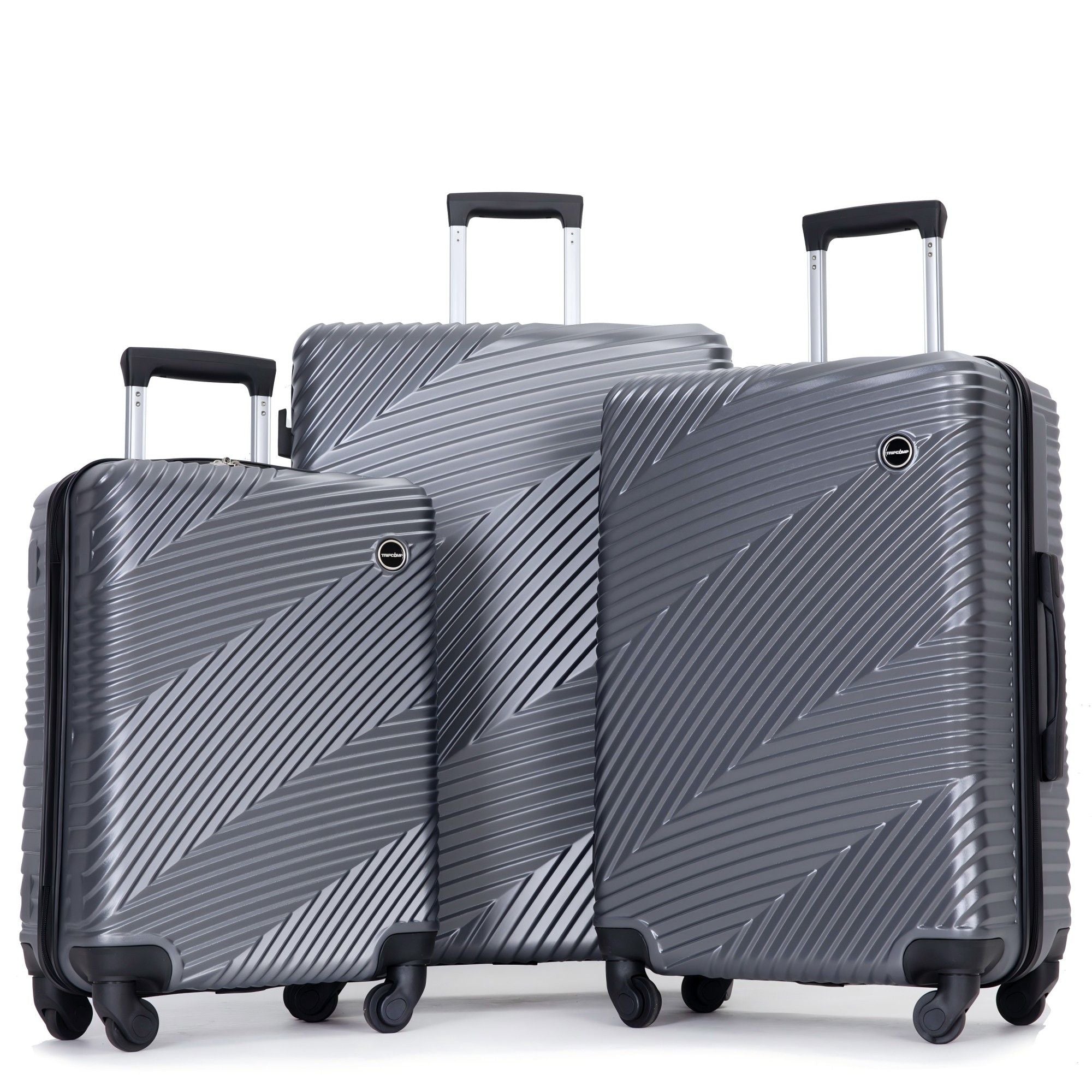 3 Piece Luggage Sets Lightweight Suitcase With Two Hooks, Spinner Wheels,