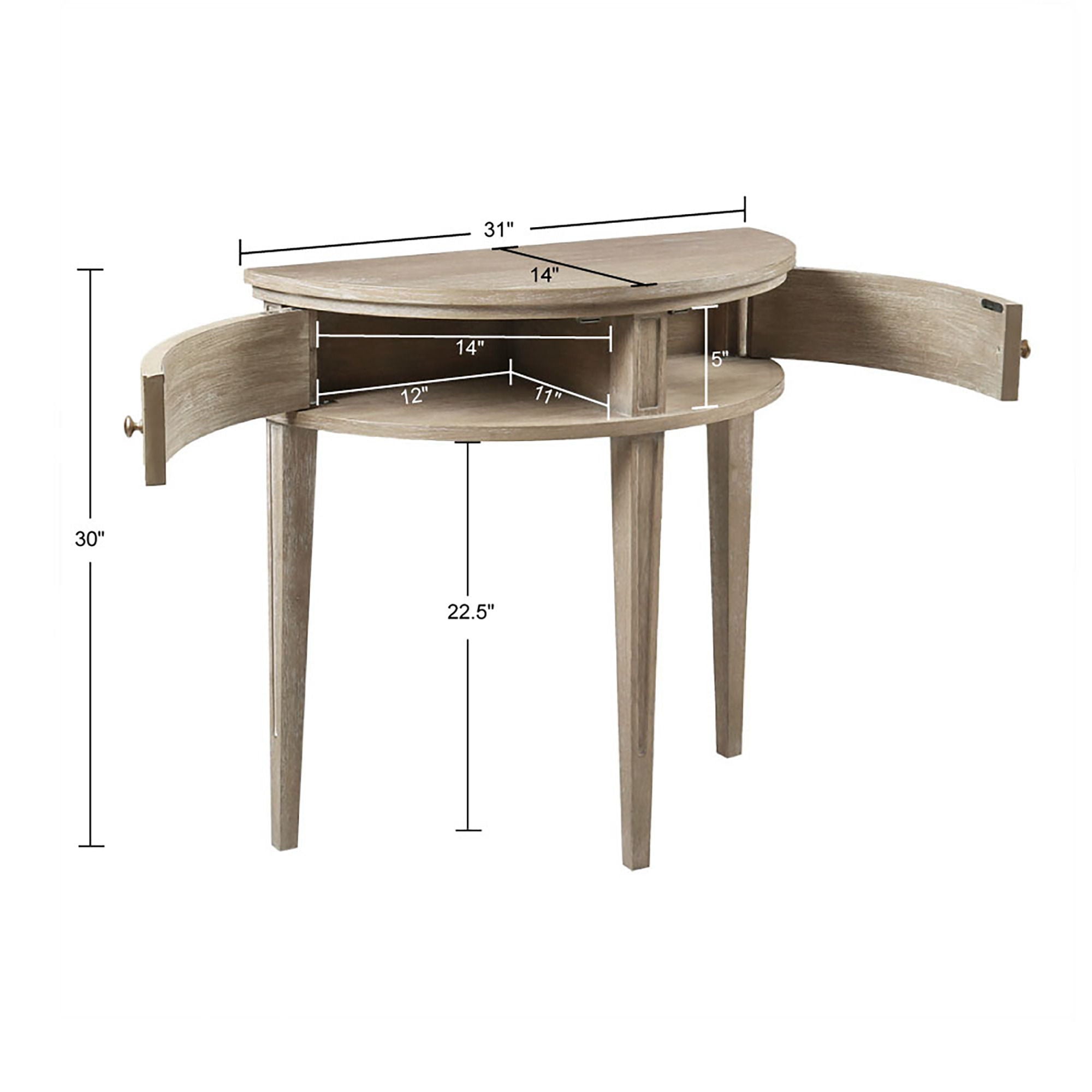 Vintage Storage Console Table With Elegant Farmhouse Charm - Reclaimed Wheat