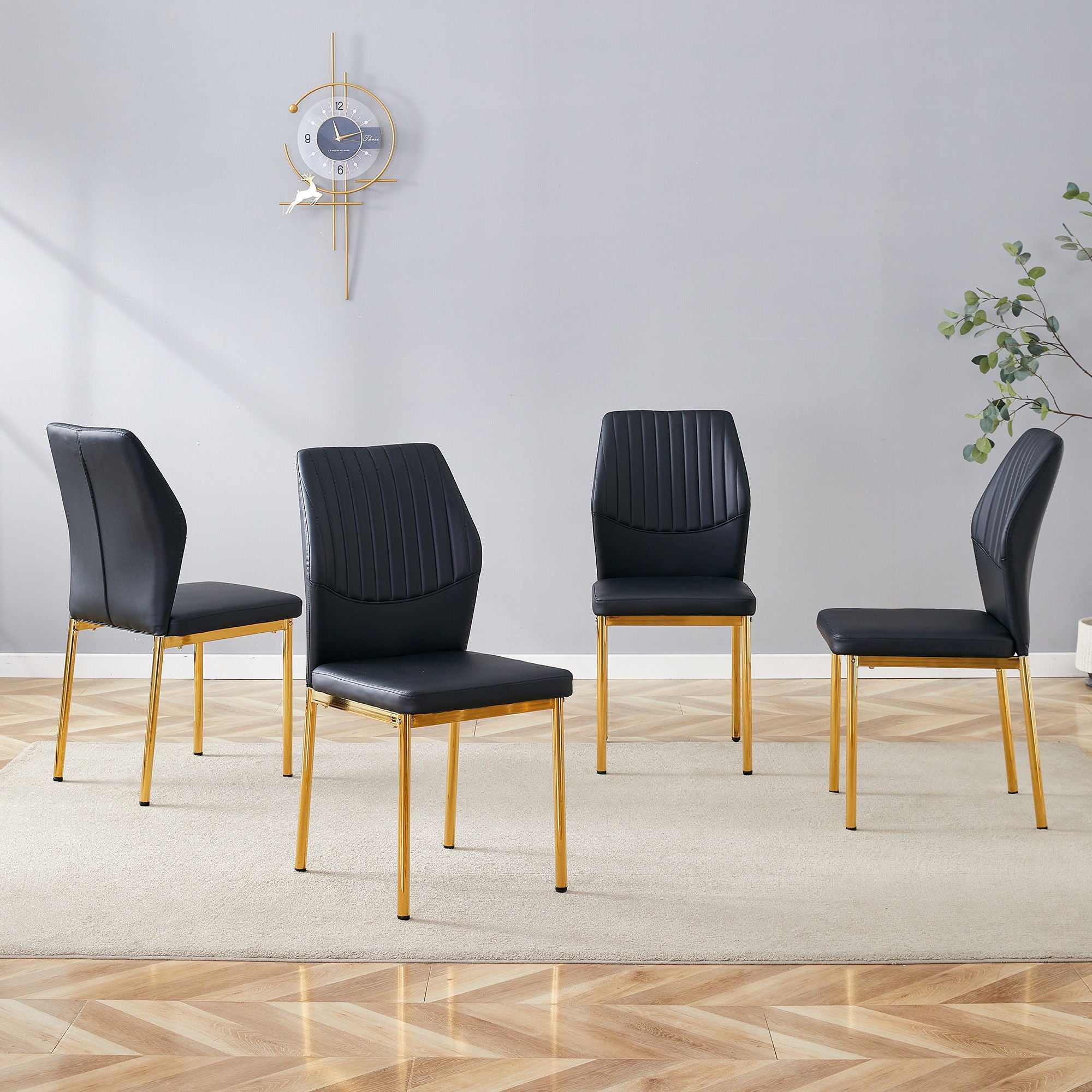 Luxury Simple Chair With Metal Gold Leg