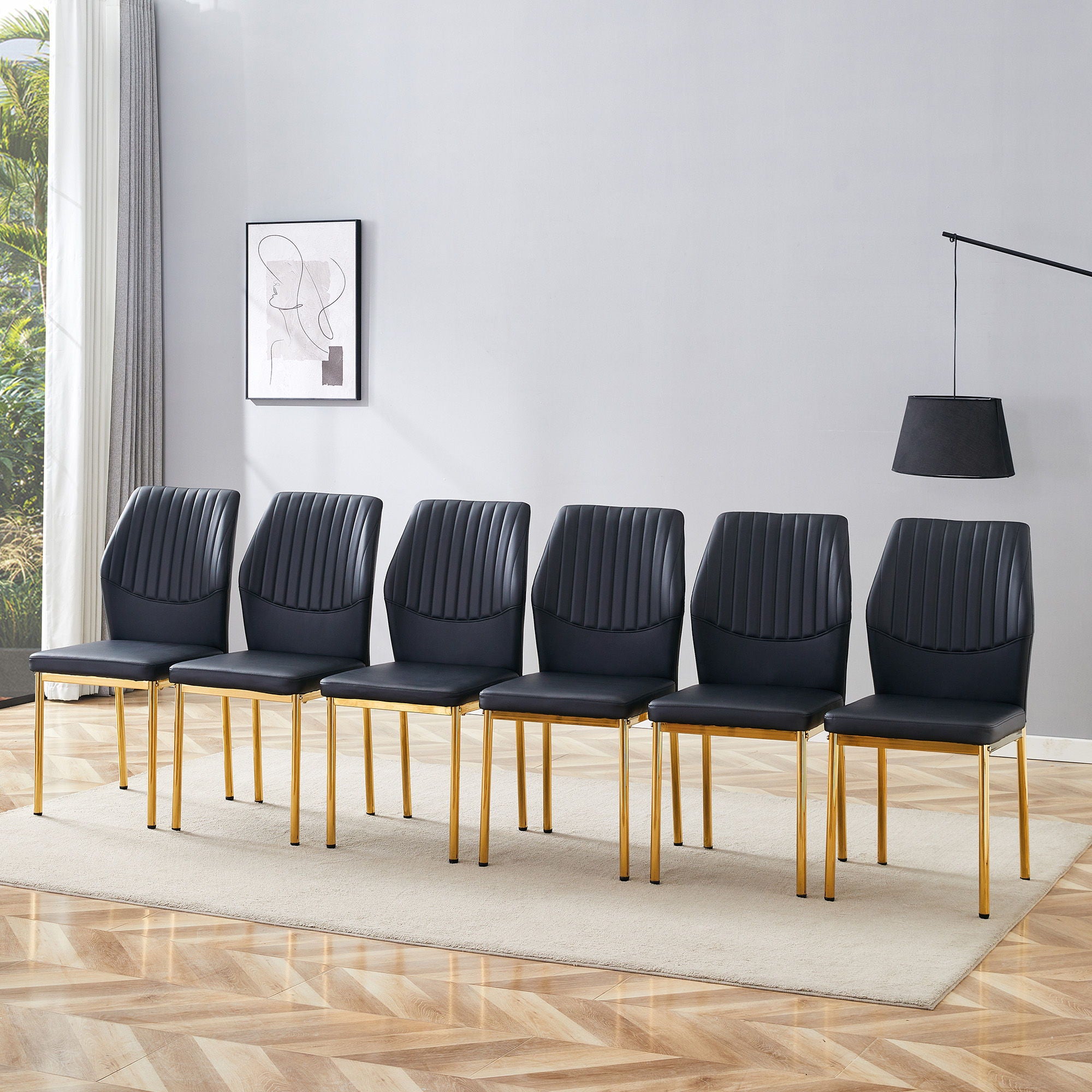 Luxury Simple Chair With Metal Gold Leg