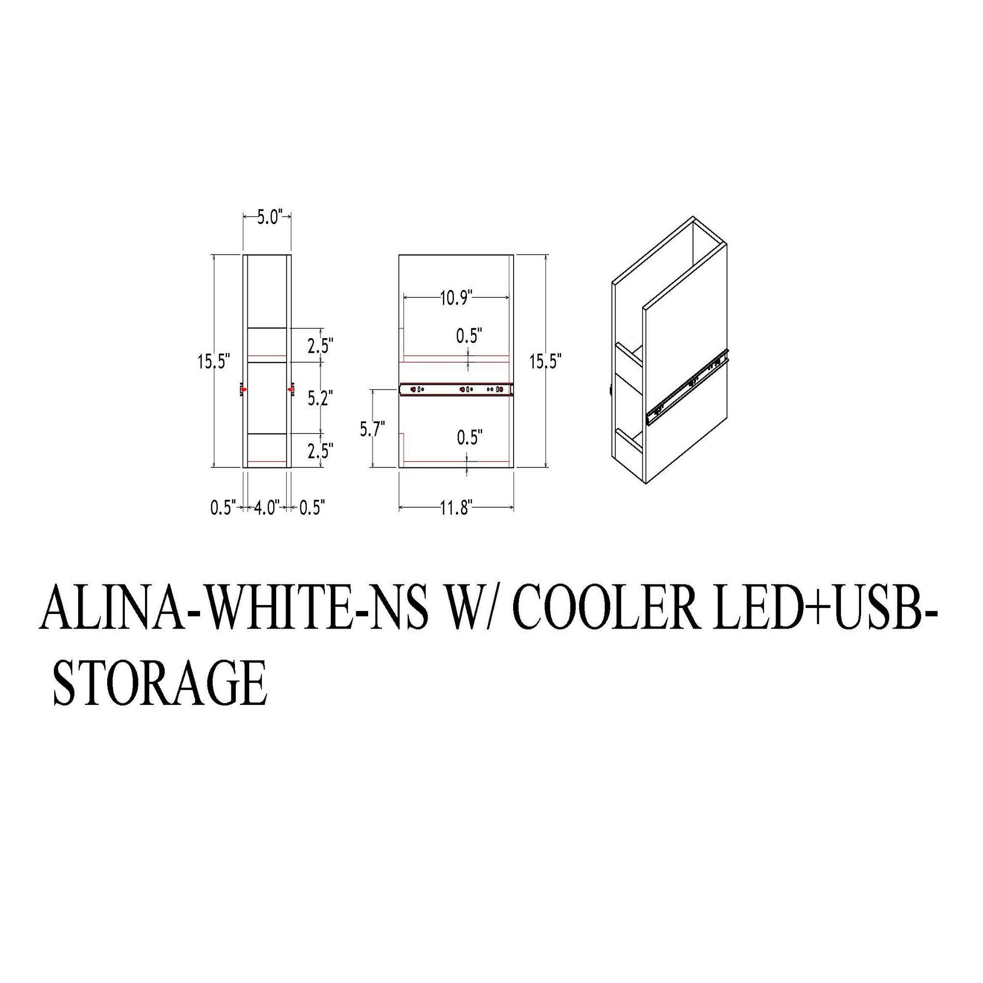 Adelaide - Nightstand With Cooler And Speaker - Grey / Black