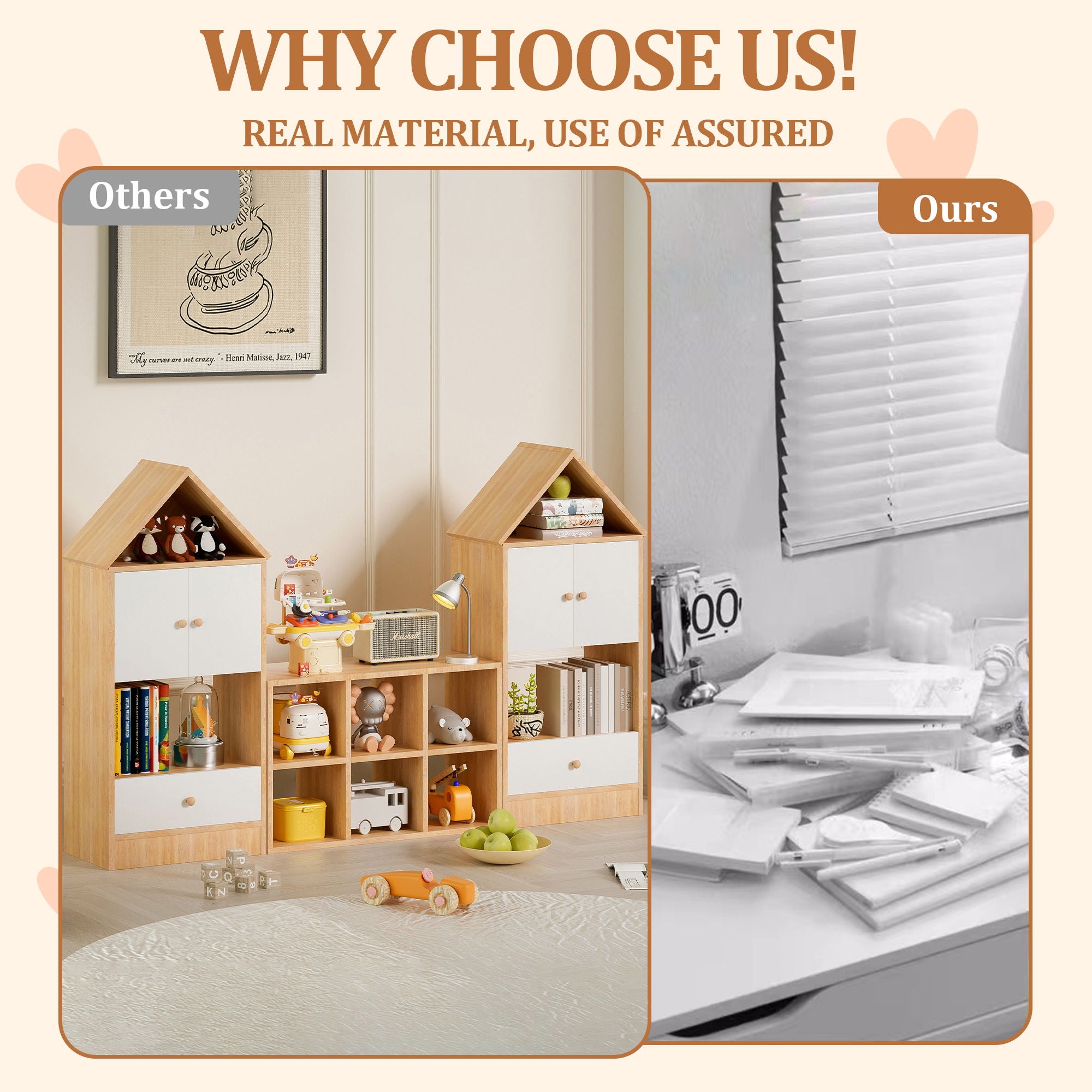 Versatile Children's Bookshelf With House Shaped Design, Multi Functional Storage For Books And Toys