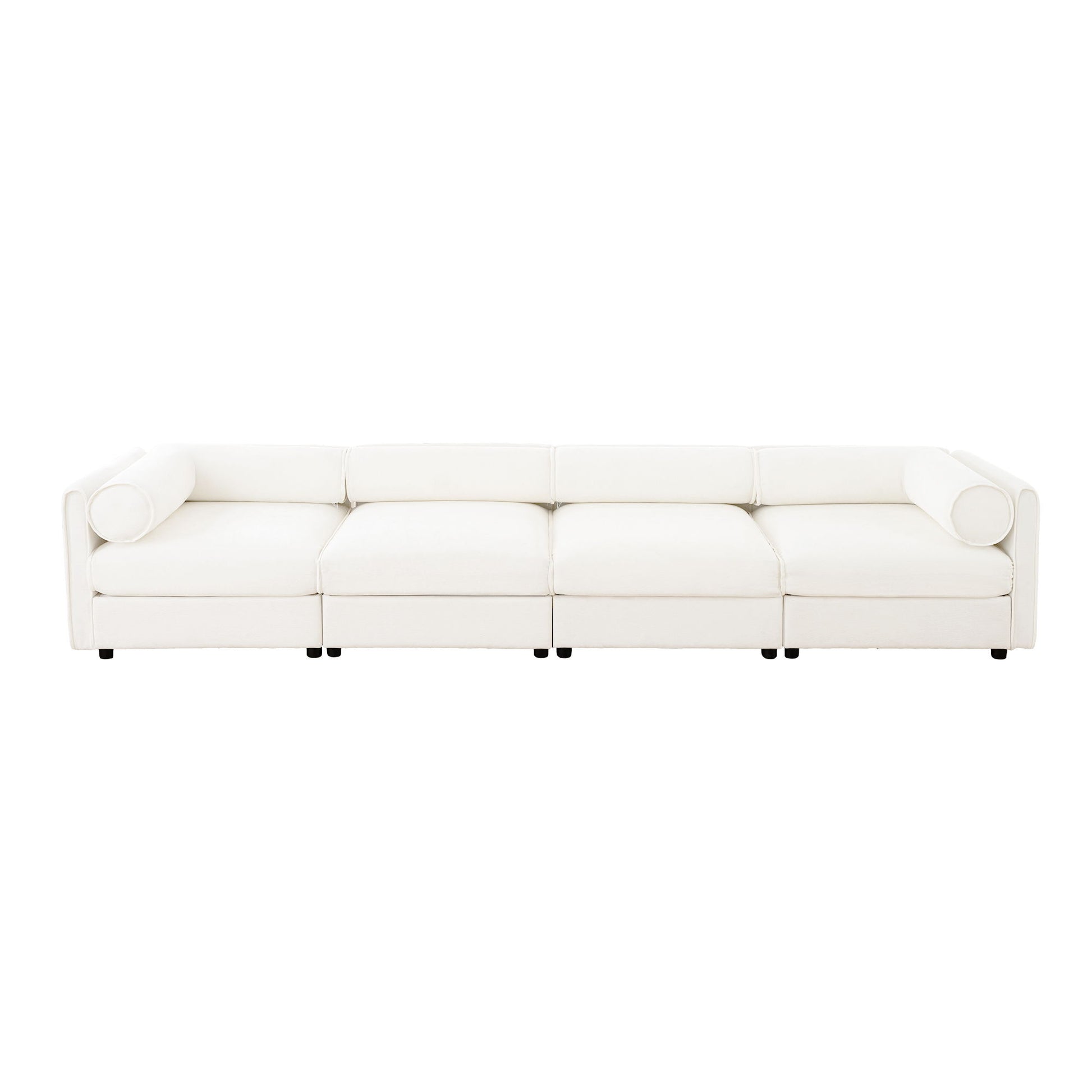 Stylish Chenille Sofa With Storage Seat And Cylindrical Backrest - Best Buy Furniture