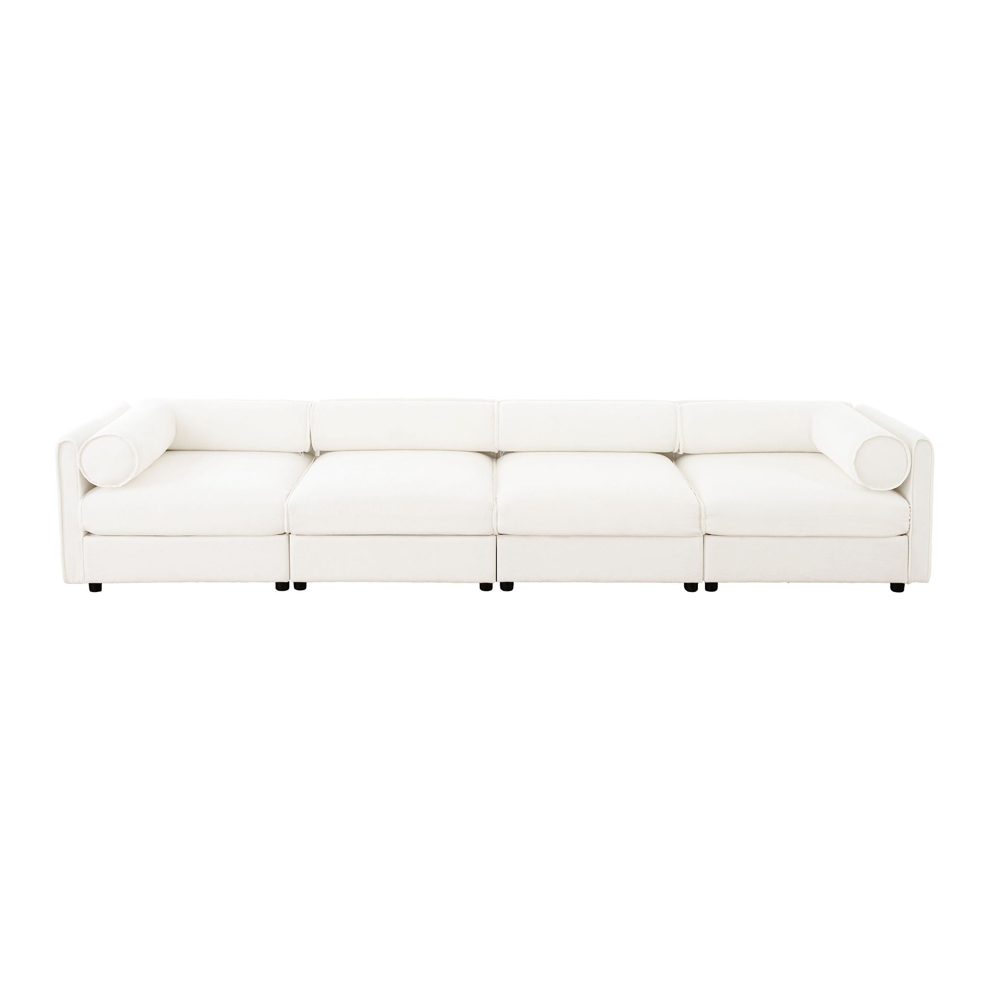 Stylish Chenille Sofa With Storage Seat And Cylindrical Backrest - Best Buy Furniture