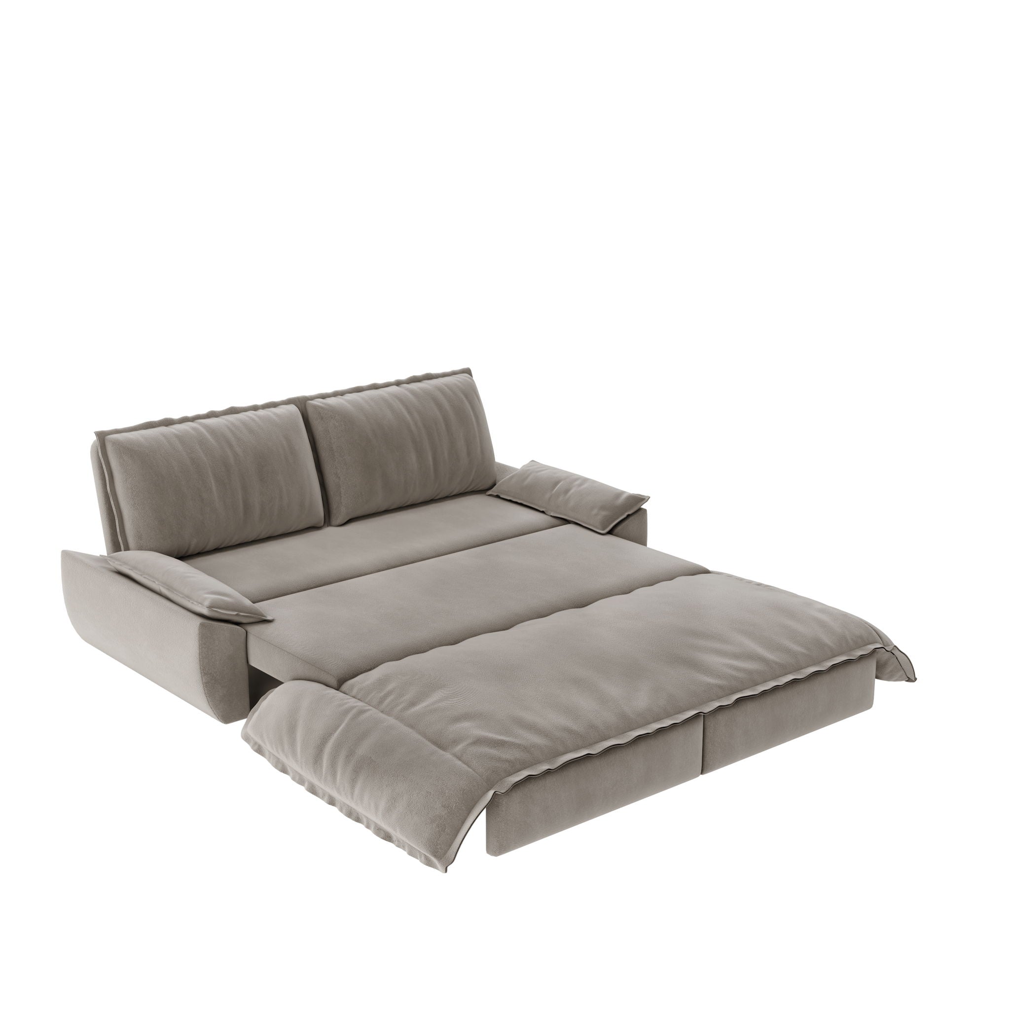 Queen Pull Out 3 In 1 Convertible Sleeper Sofa With Side Storage