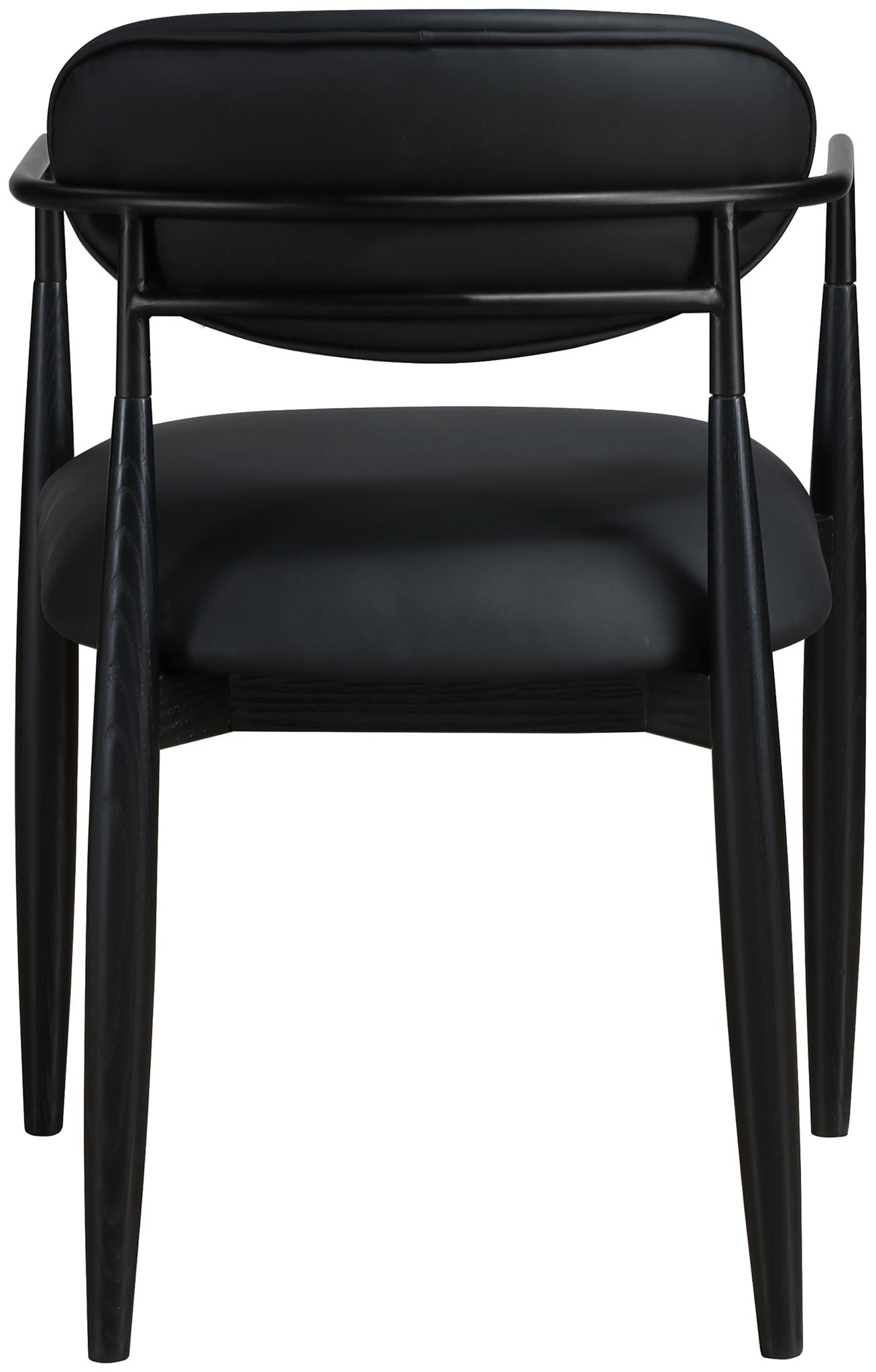 Riccio - Faux Leather Dining Arm Chair (Set of 2) - Black Frame