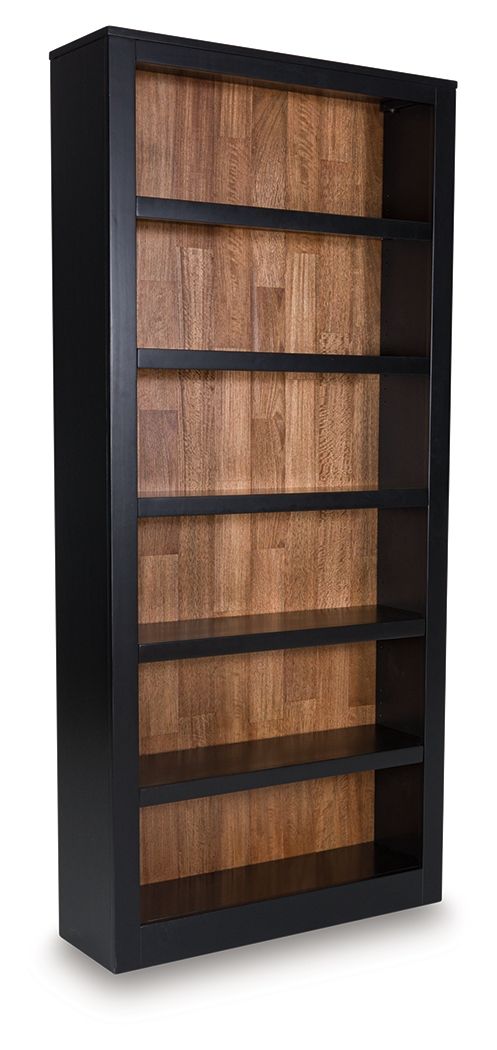 Wildenauer - 4 Pc. - Home Office Desk And Return, Swivel Desk Chair, Bookcase - Brown / Black