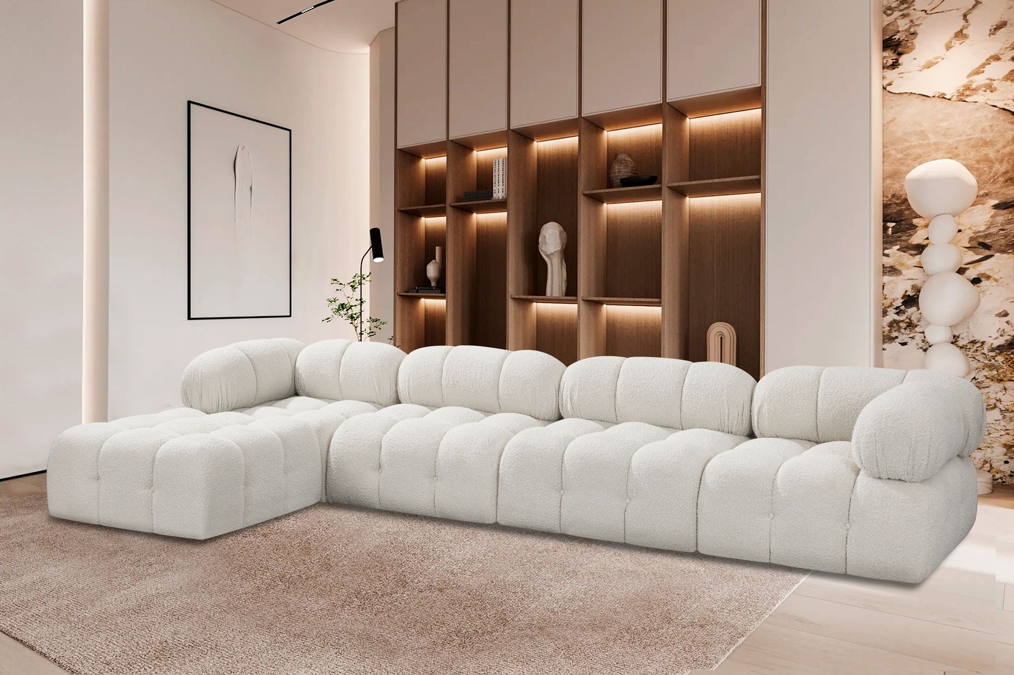 Ames - 5 Piece Fabric Modular Sectional