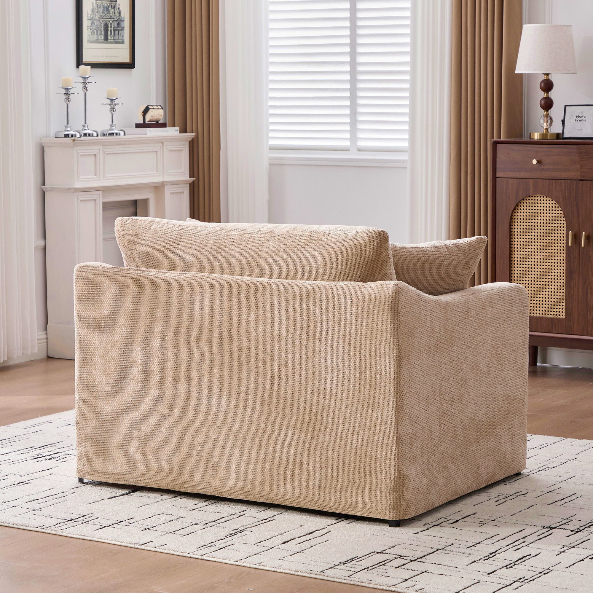 Accent Chair With 2 Bolster Pillows
