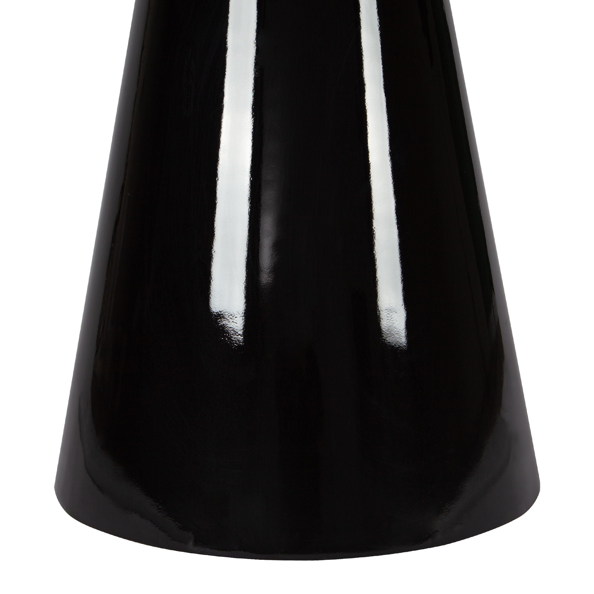 Modern High Gloss Minimalist Round Dining Table - Black
