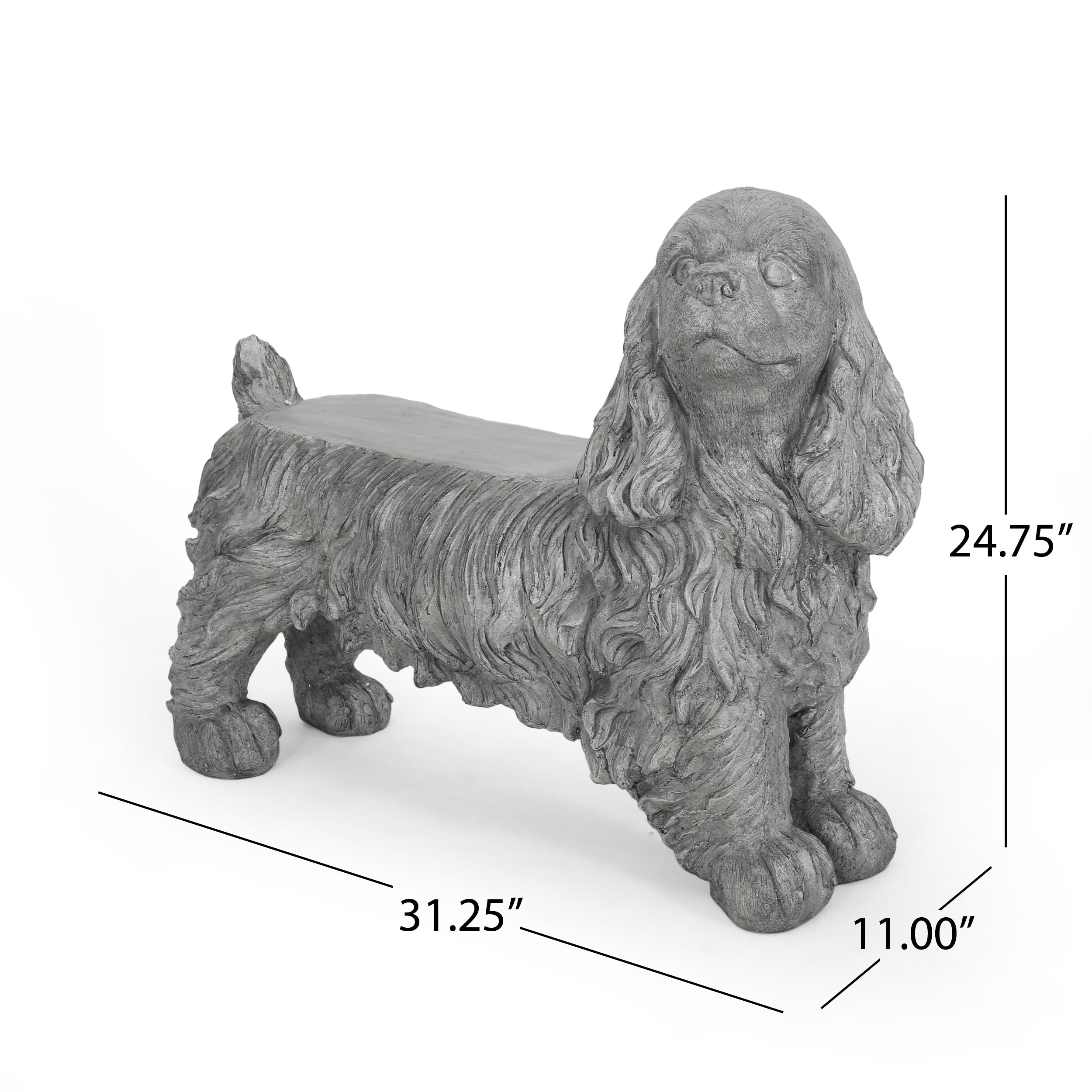 Cocker spaniel outdoor bench