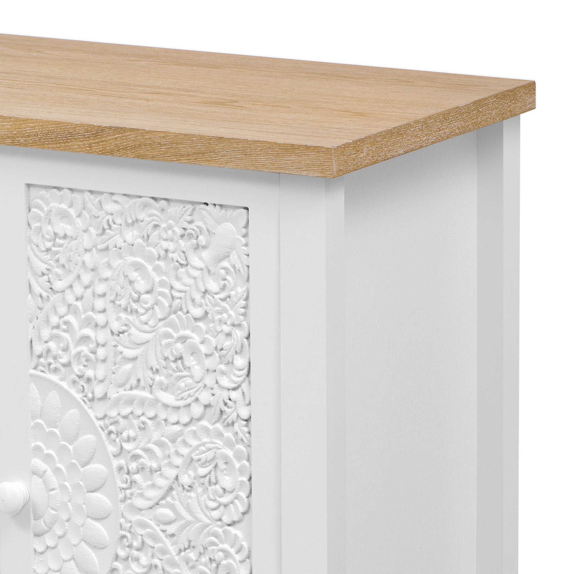 Retro TV Stand For TVs Up To 43", Entertainment Center Media Console Cabinet With 3 Spacious Cabinets, Glass Cabinet Doors And Anti-Tip Device For Living Room - White