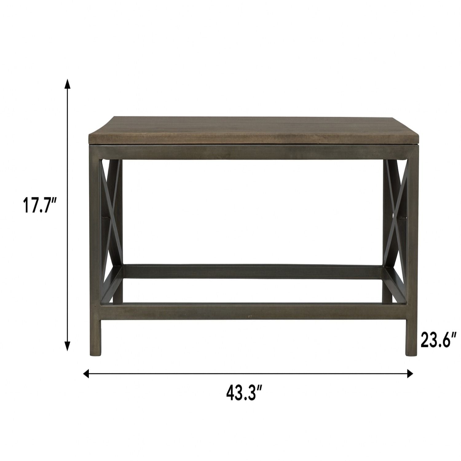 Industrial Cross Metal Coffee Table - Pewter - Best Buy Furniture