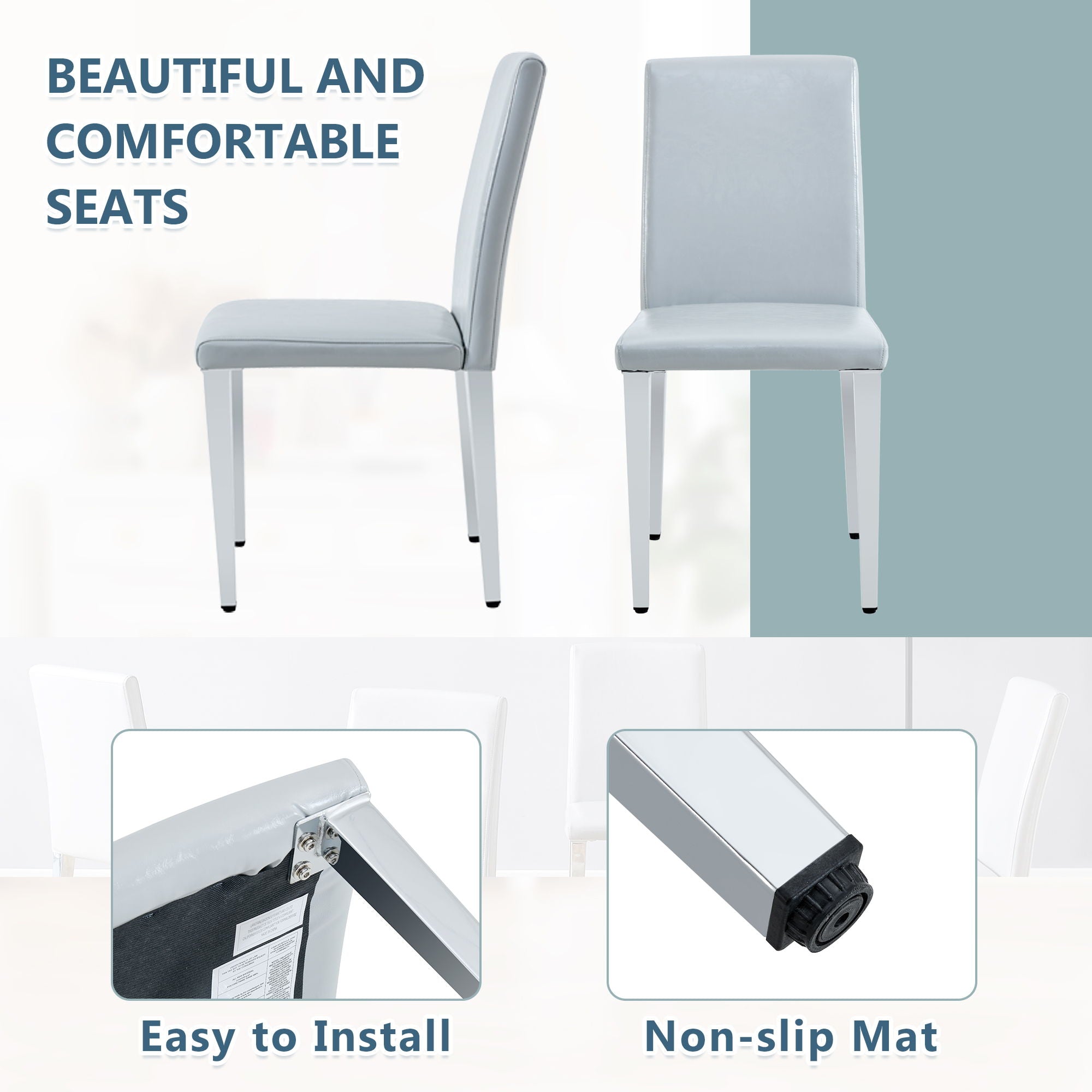 Simple And Versatile Dining Chairs With Metal Legs