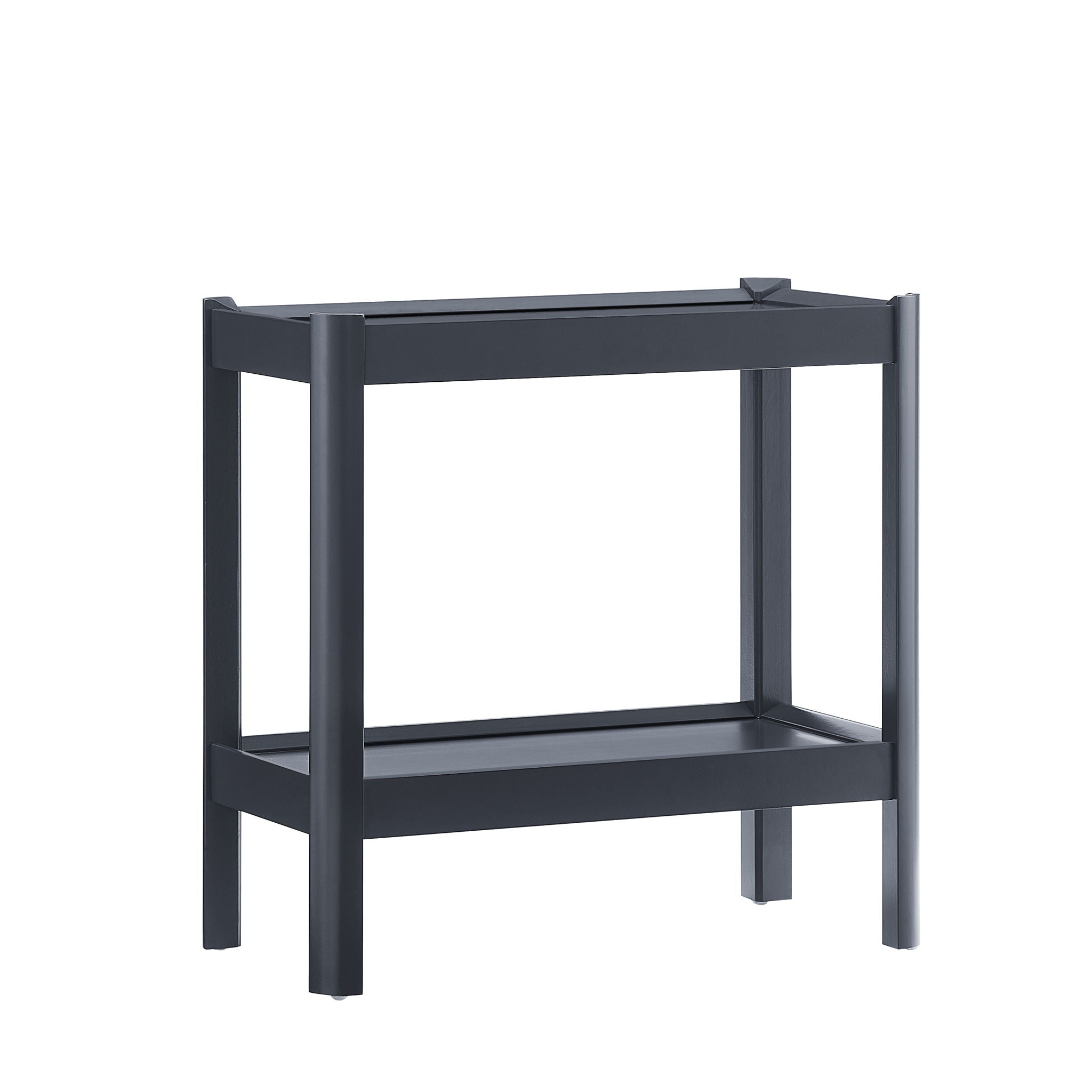 Yonda - Nightstand With 2 Shelves, Poplar And Construction, Design For Bedroom Storage - Black