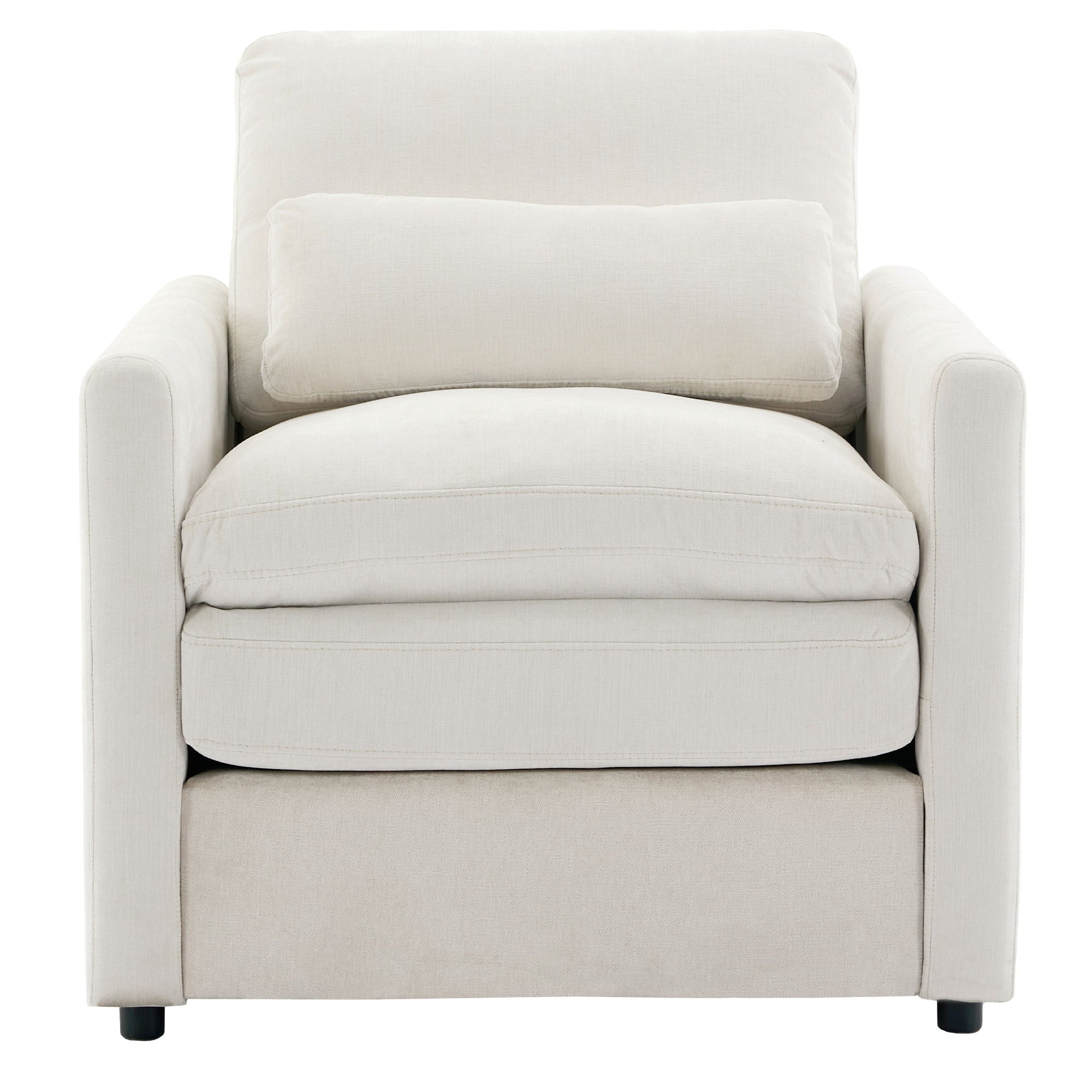 Cozy Upholstered Plush Cushion Armchair For Living Room