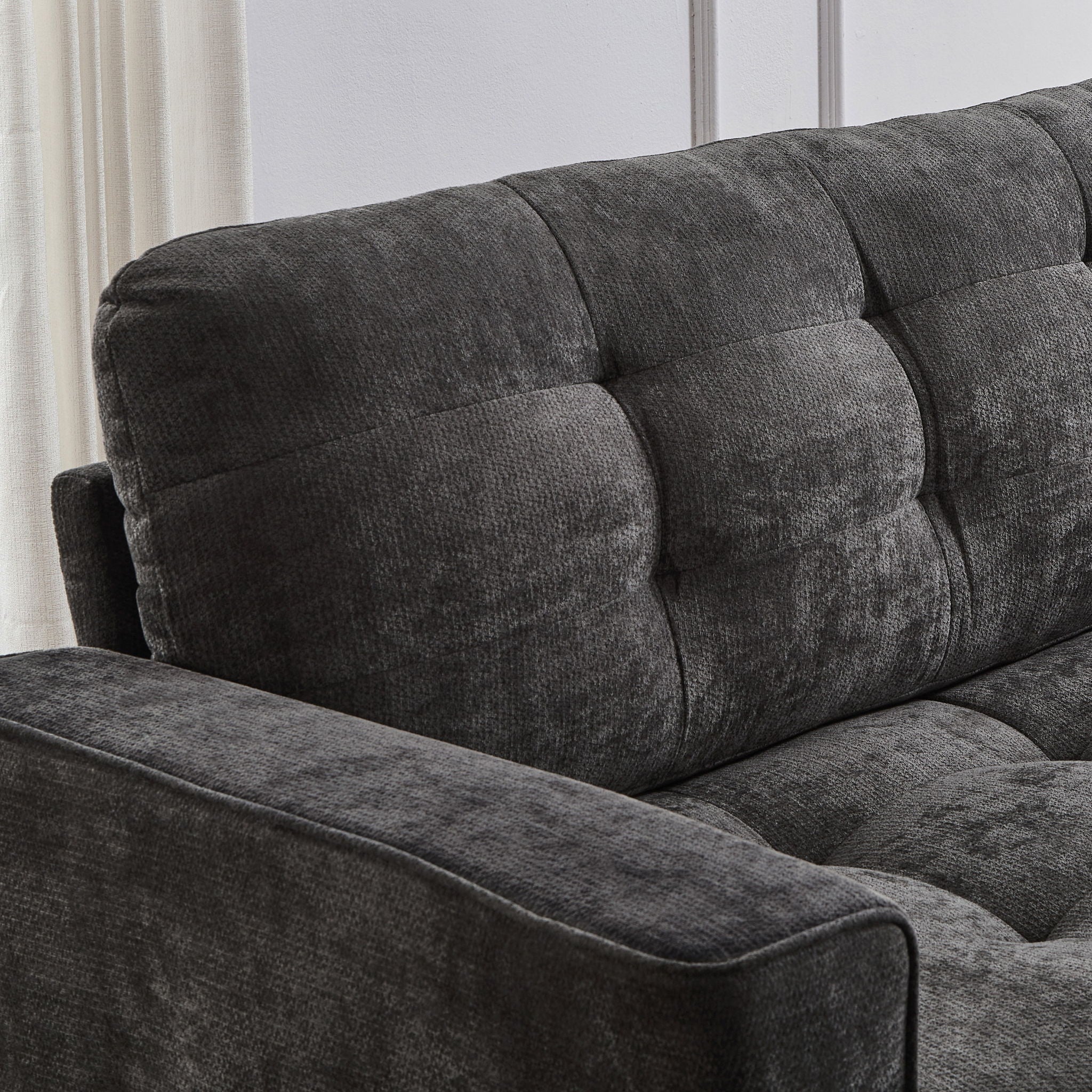 Modern Sectional Sofa U-Shaped With Movable Ottomans, Bluetooth Speakers, LED Lights And Modular Storage