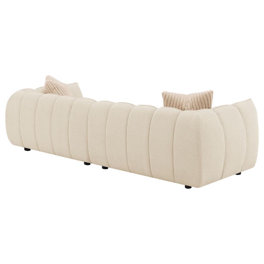 Winchester - Boucle Upholstered Extra Long Sofa - Sand Pebble - Best Buy Furniture