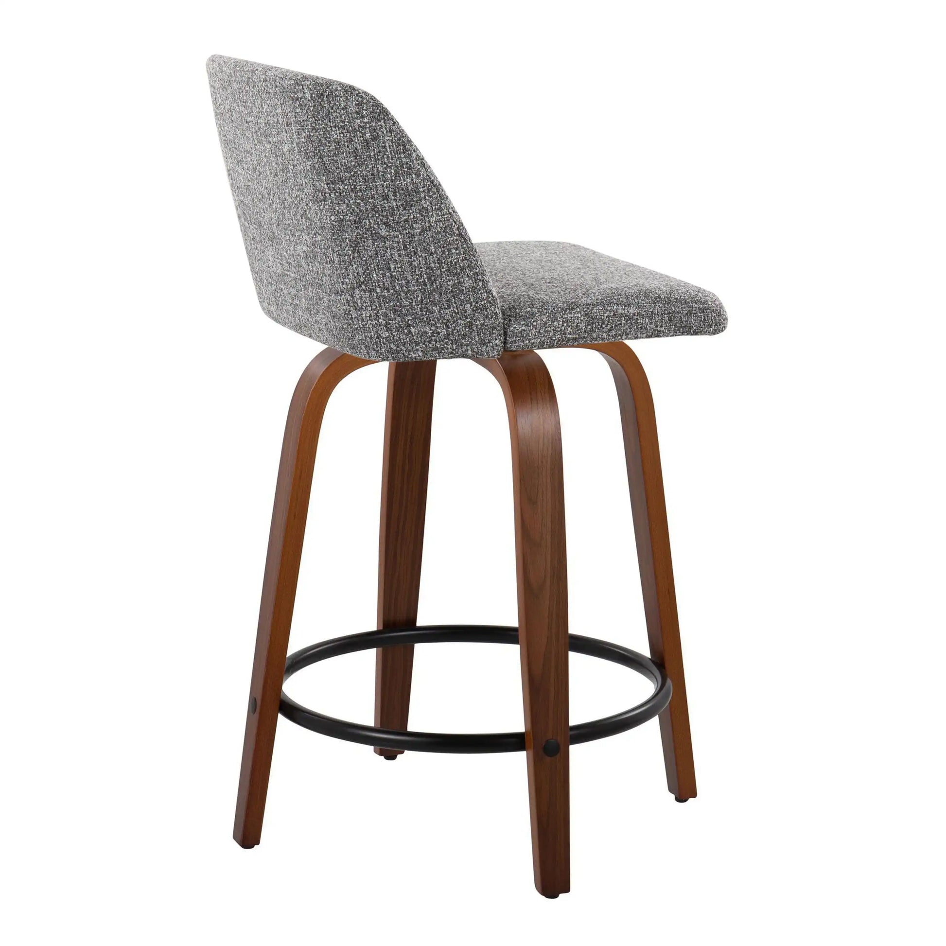 Toriano - Mid Century Modern, Fixed Height Counter Stool & Swivel And Round Footrest (Set of 2) - Best Buy Furniture
