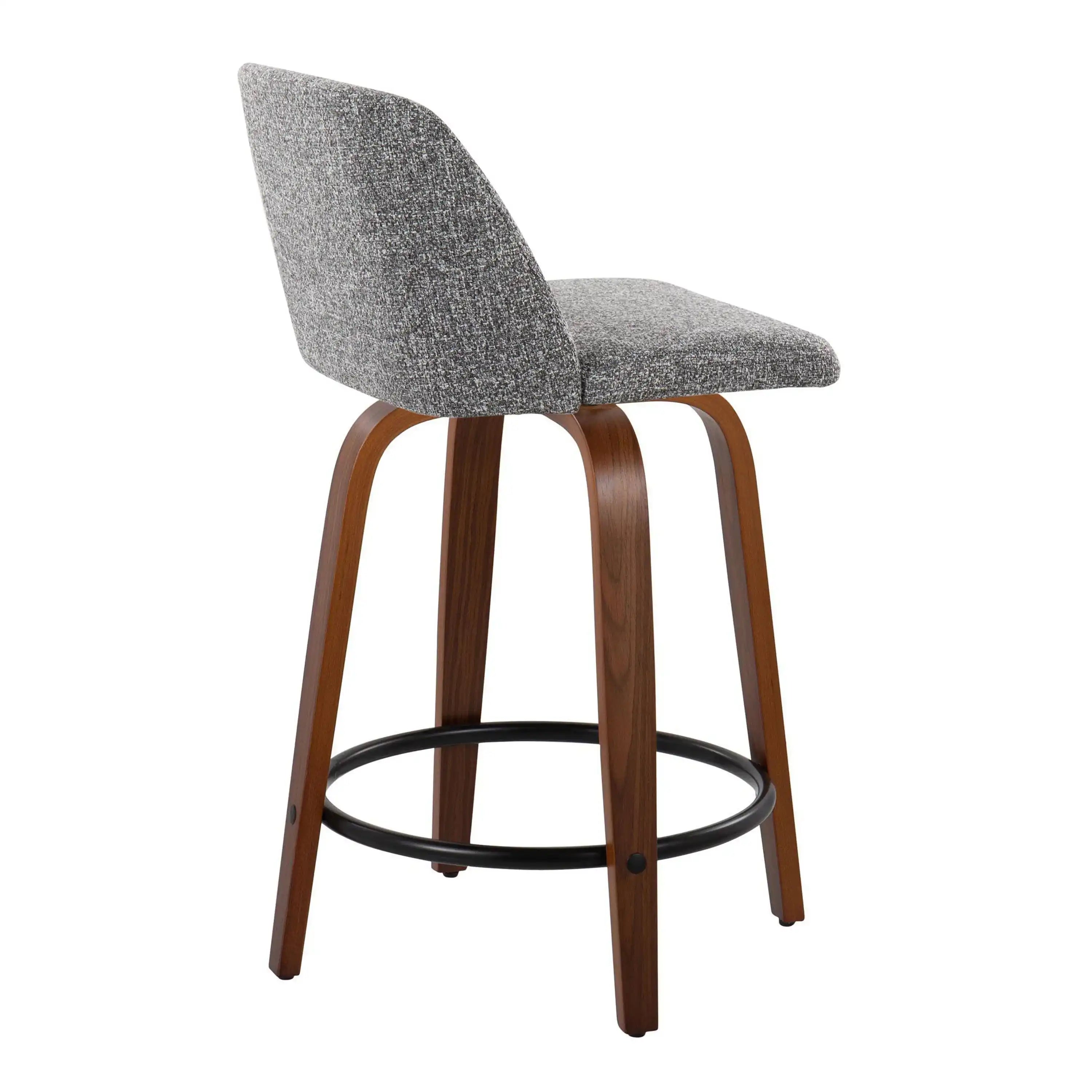 Toriano - Mid Century Modern, Fixed Height Counter Stool & Swivel And Round Footrest (Set of 2) - Best Buy Furniture