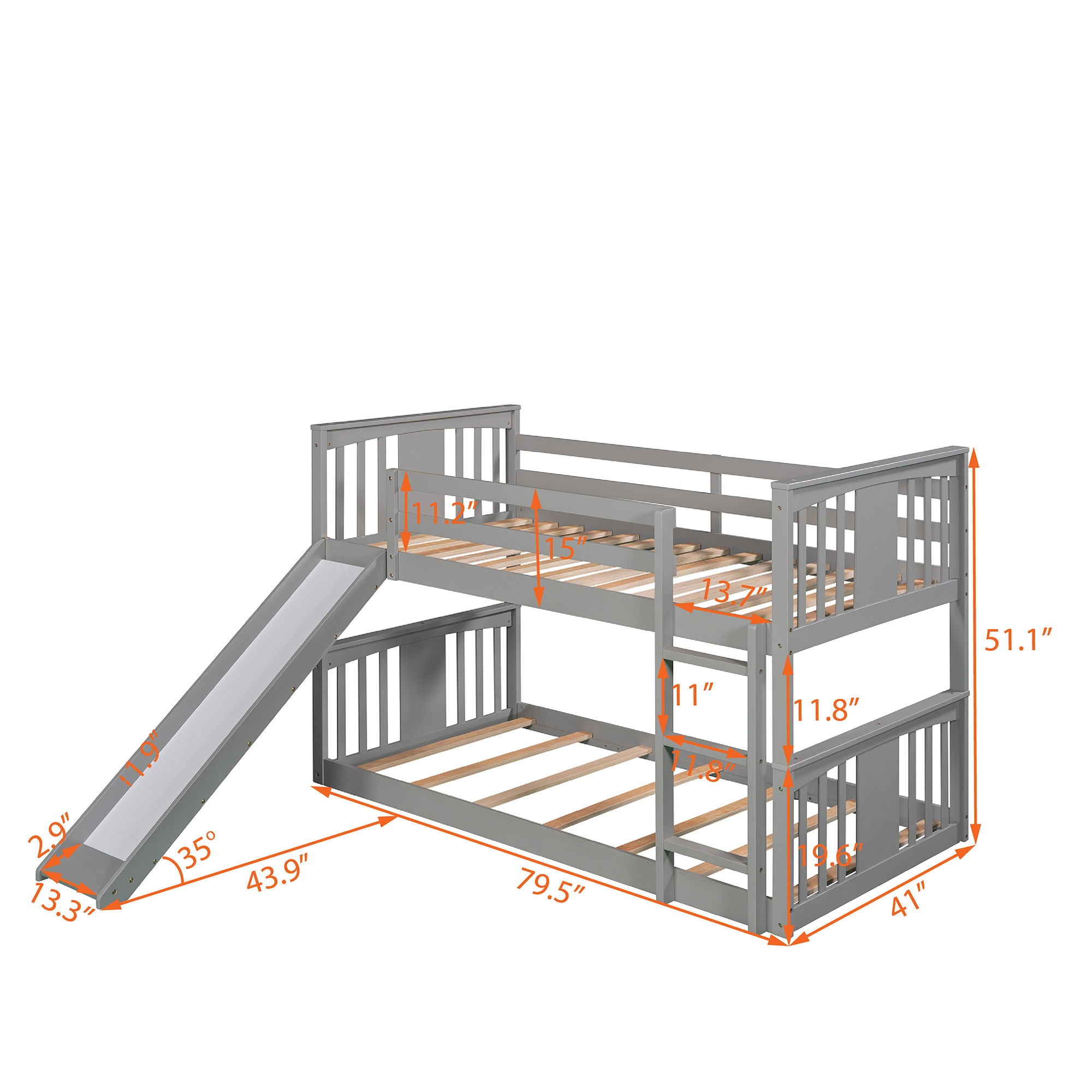 Bunk Bed With Convertible Ladder And Slide