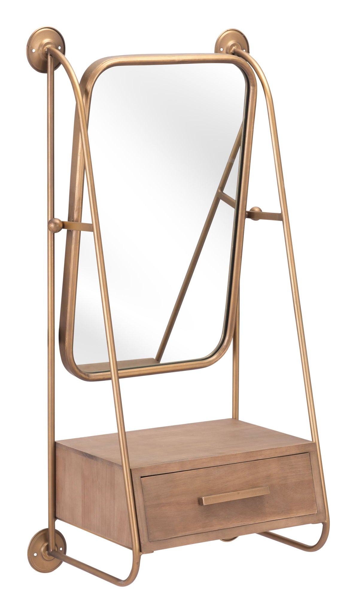 Peralta - Mirror Shelf - Gold