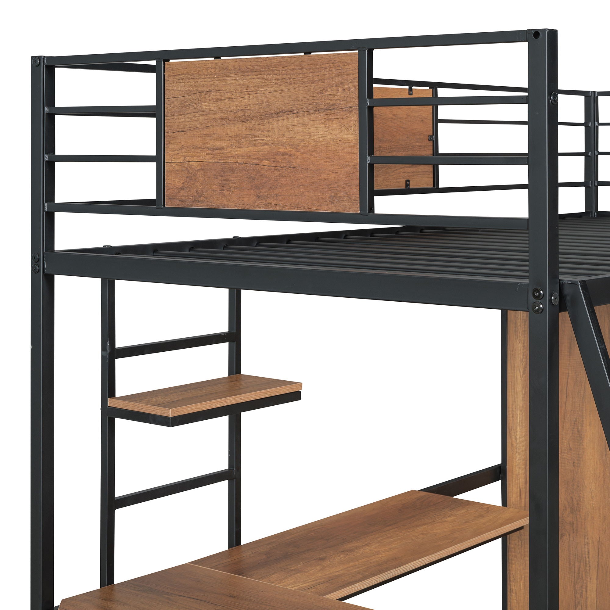 Loft Bed With L Shape Desk And Wardrobe