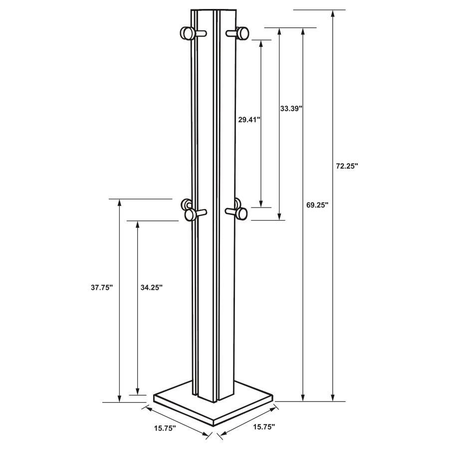 Rikkie - Coat Rack And Mirror - Walnut