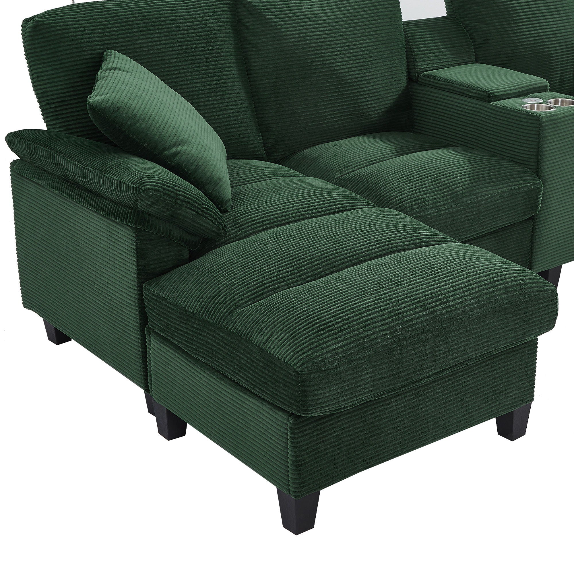 Modern U-Shaped Sectional Sofa With Storage Ottomans